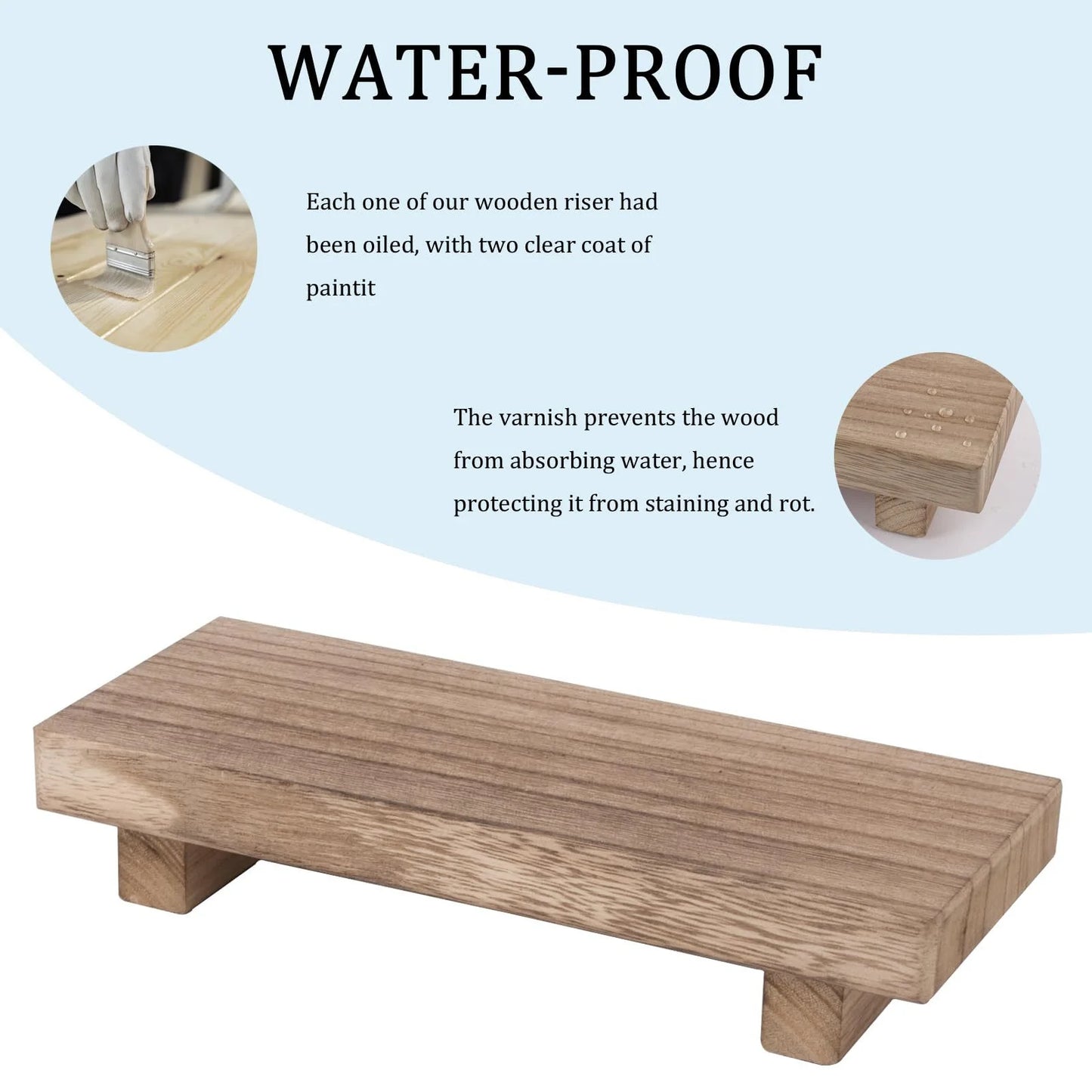 Small Wood Tray Pedestal Stand