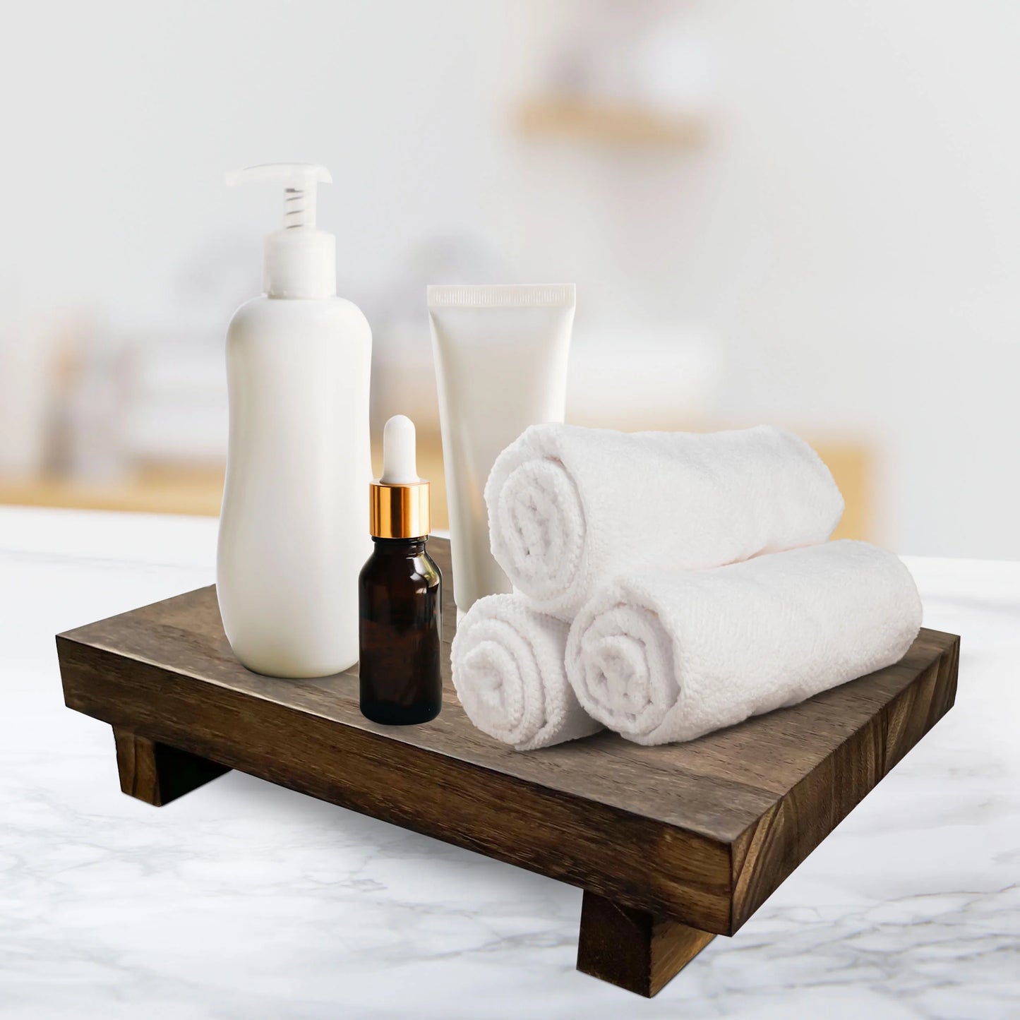 Rustic Tray Pedestal Stand