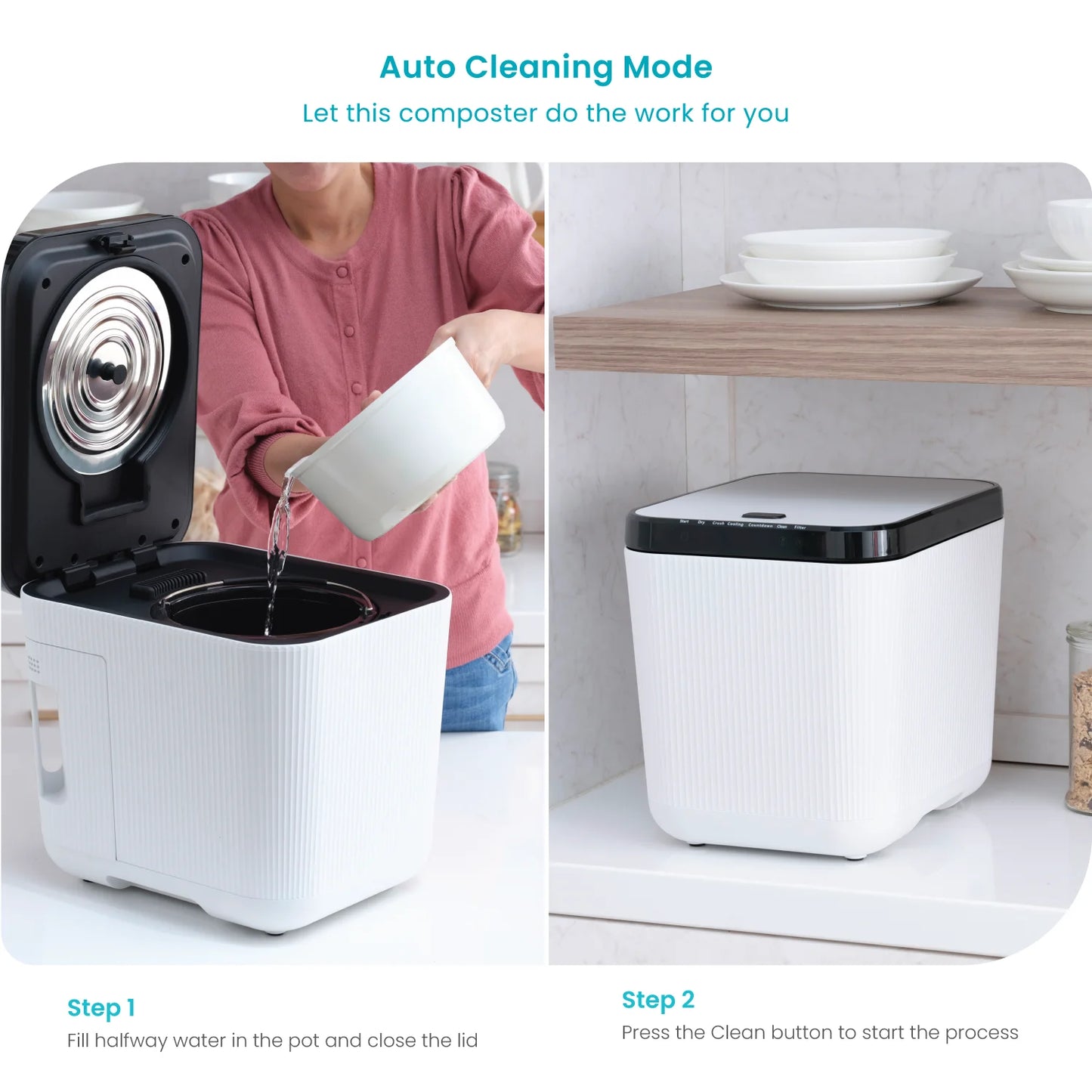 White Kitchen Electric Compost Bin 3L