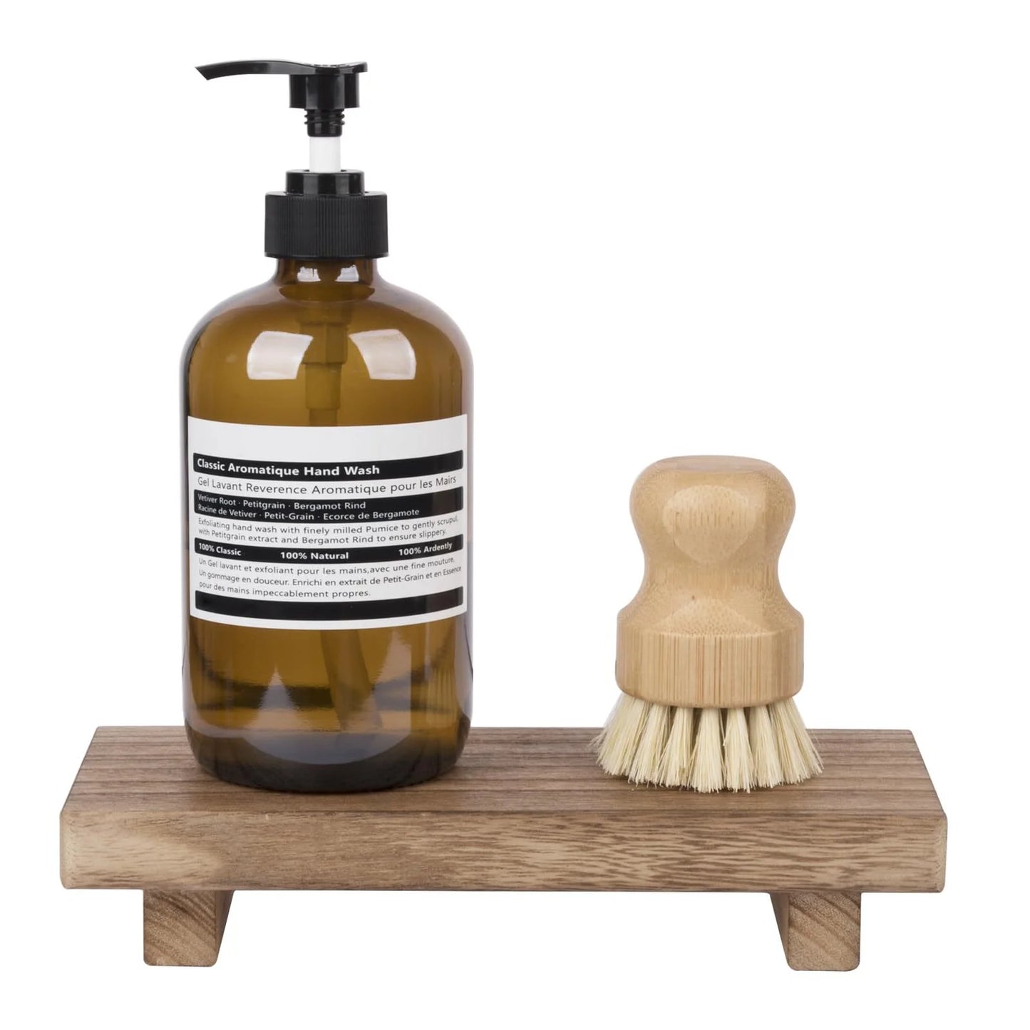 Small Wood Tray Pedestal Stand