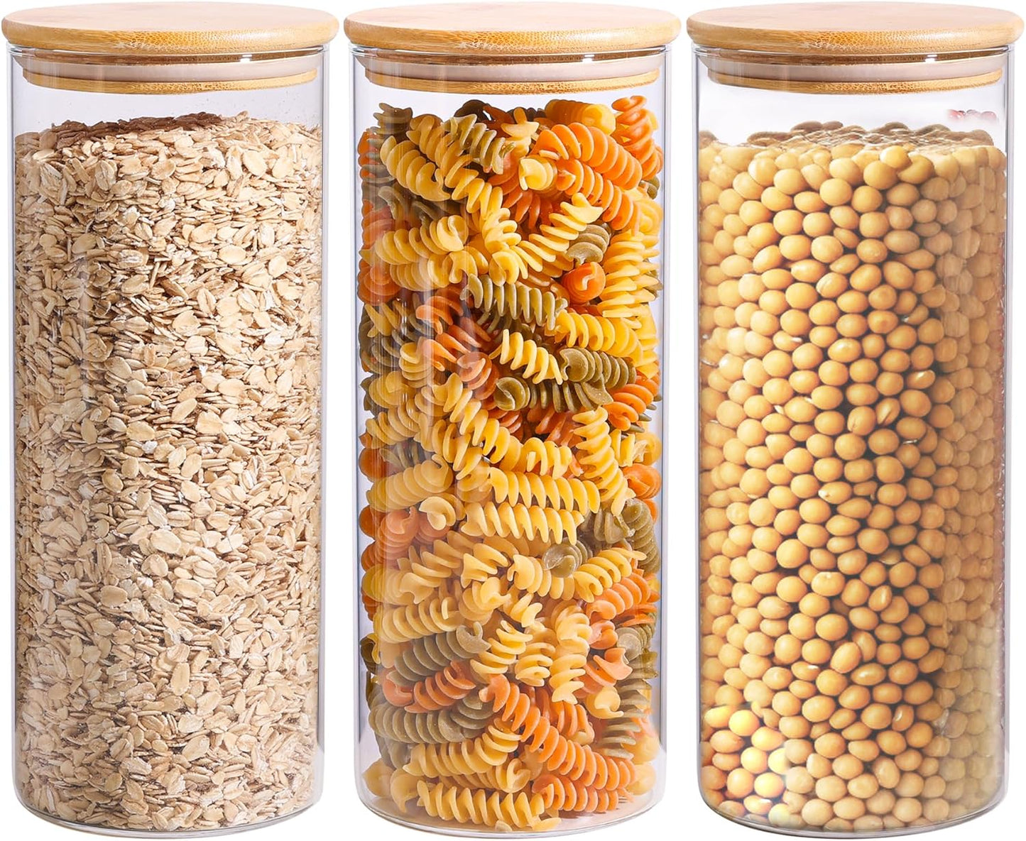 Glass Storage Container with Bamboo Lids