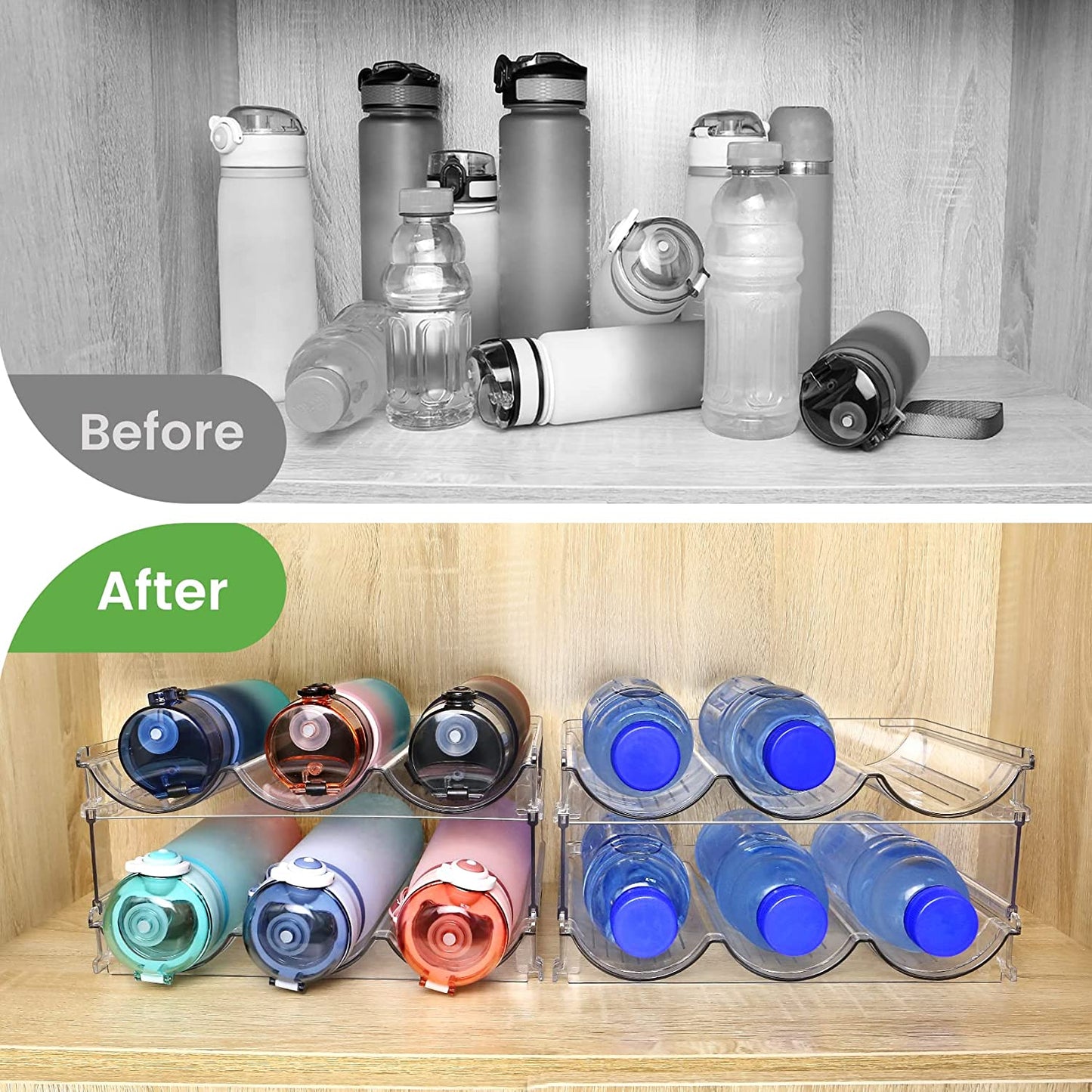 Stackable Water Bottle Storage Rack
