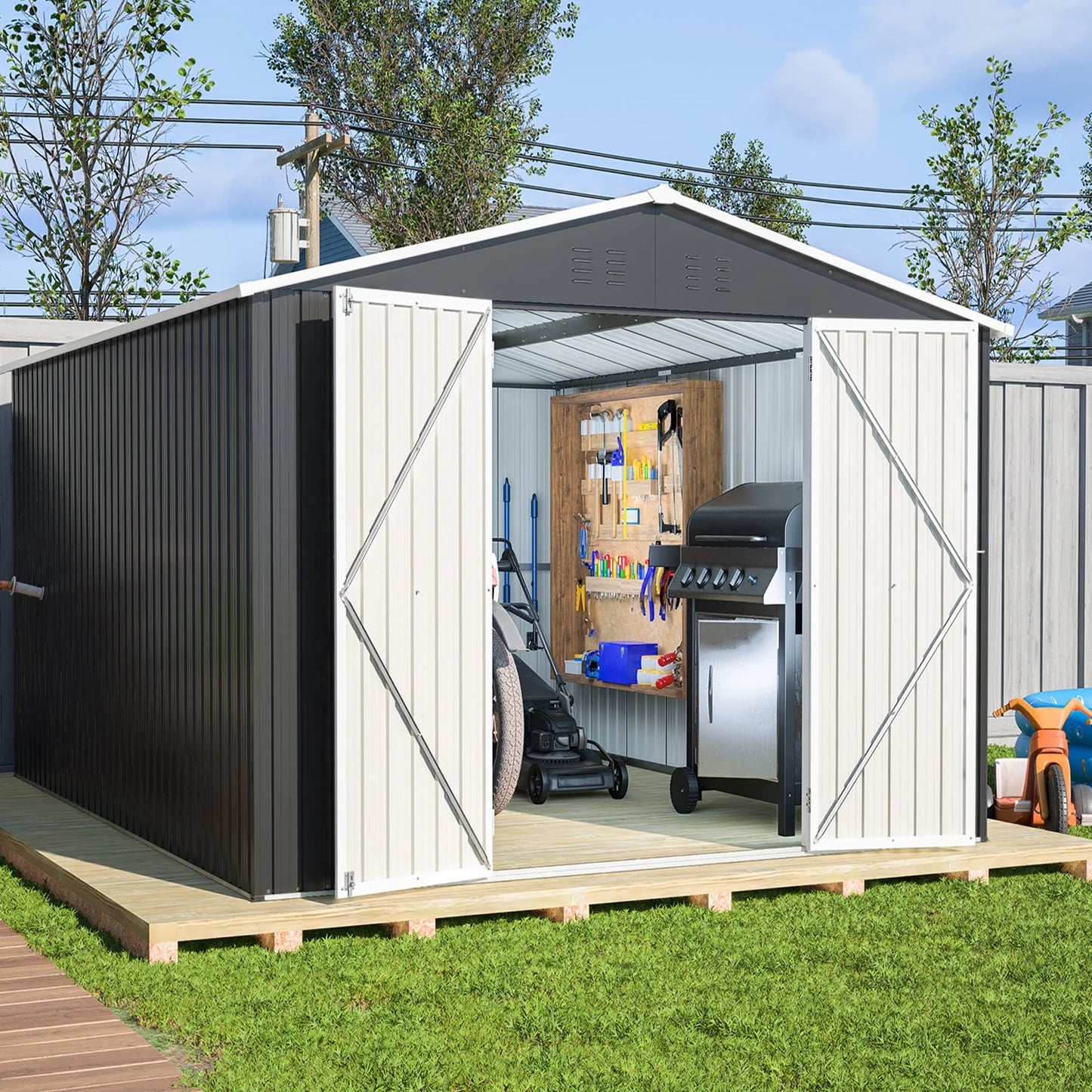 All Weather Outdoor Garden Tool Storage Shed