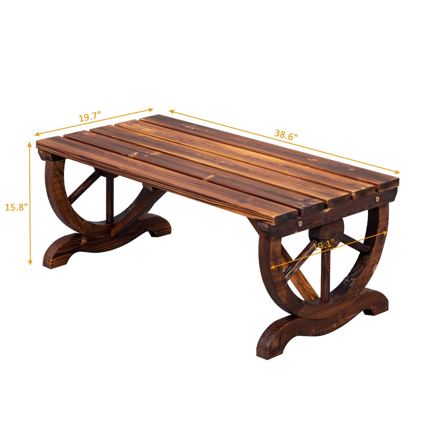 2-Person Rustic Wood Bench