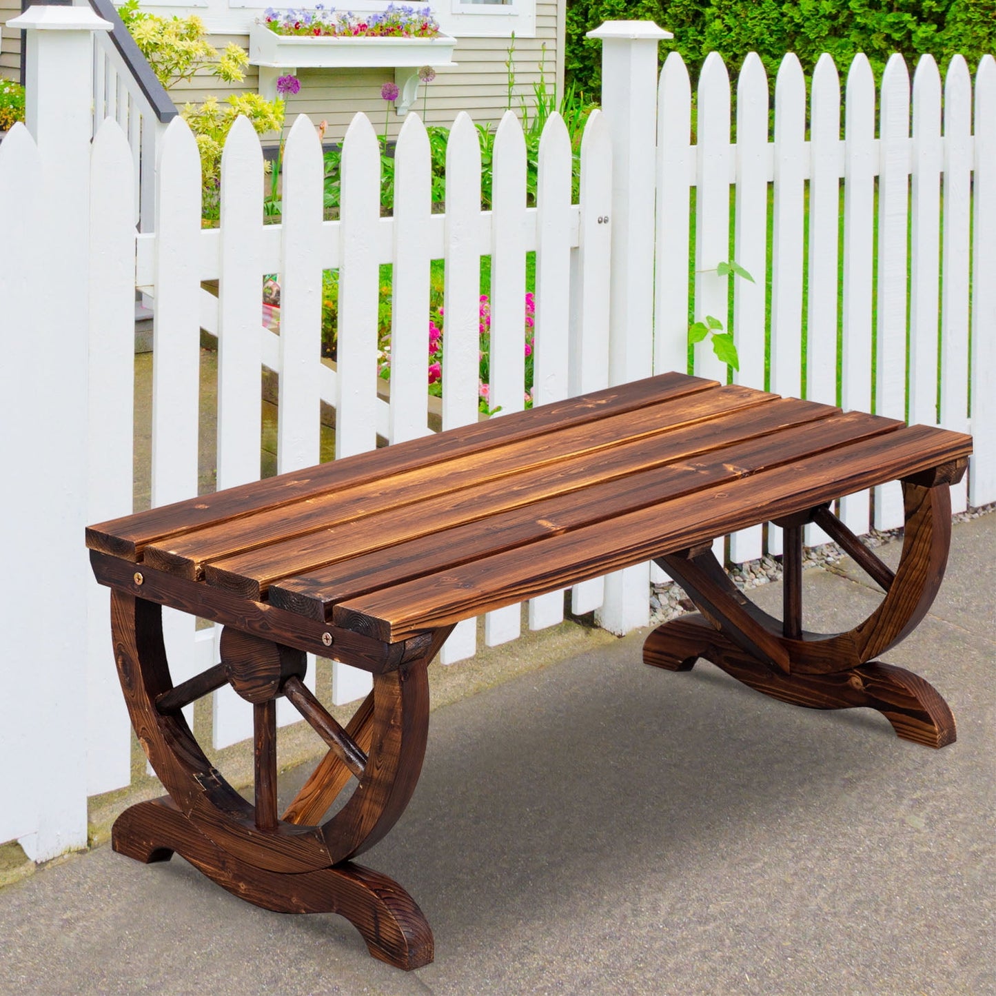 2-Person Rustic Wood Bench