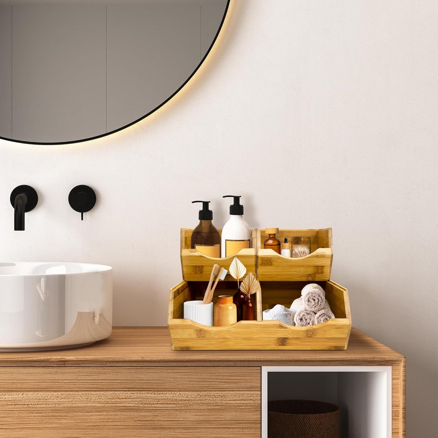 Bamboo Pantry Storage Bins