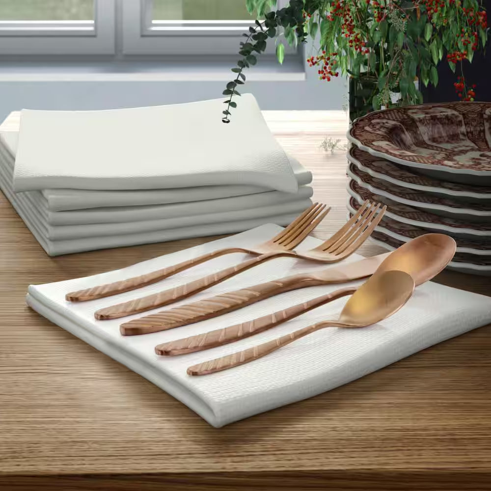 20-Piece Matte Rose Gold Stainless Steel Flatware Set (Service for 4)