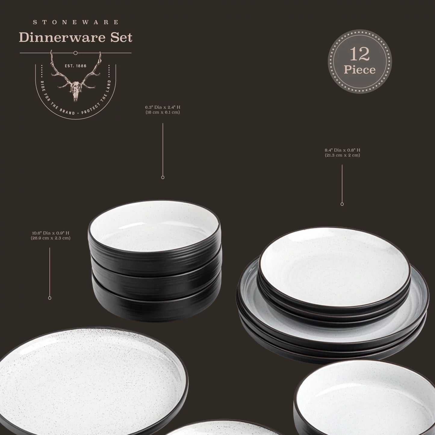 12-Piece Ceramic Dinnerware Set