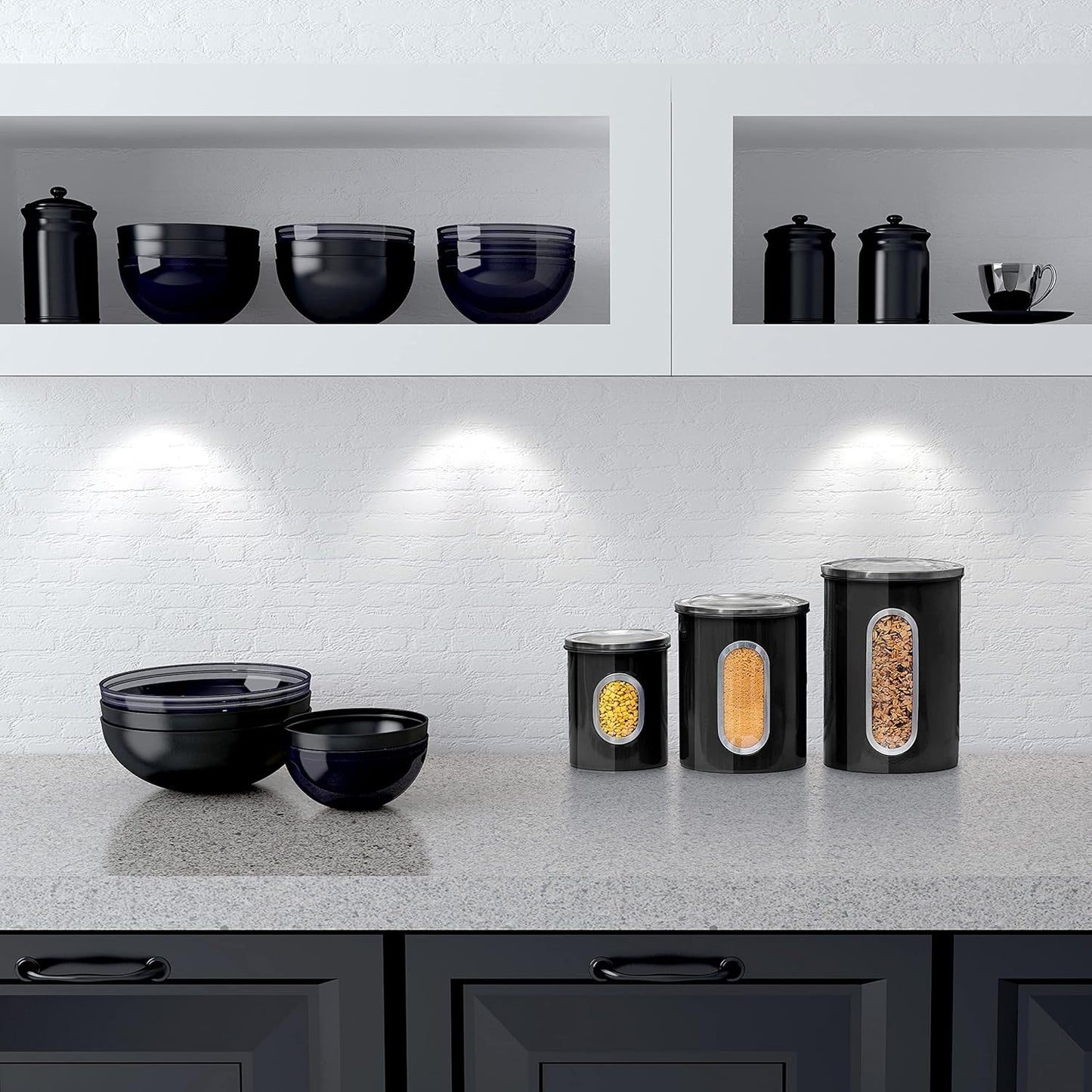 Black Canisters Sets for the Kitchen 3 PC