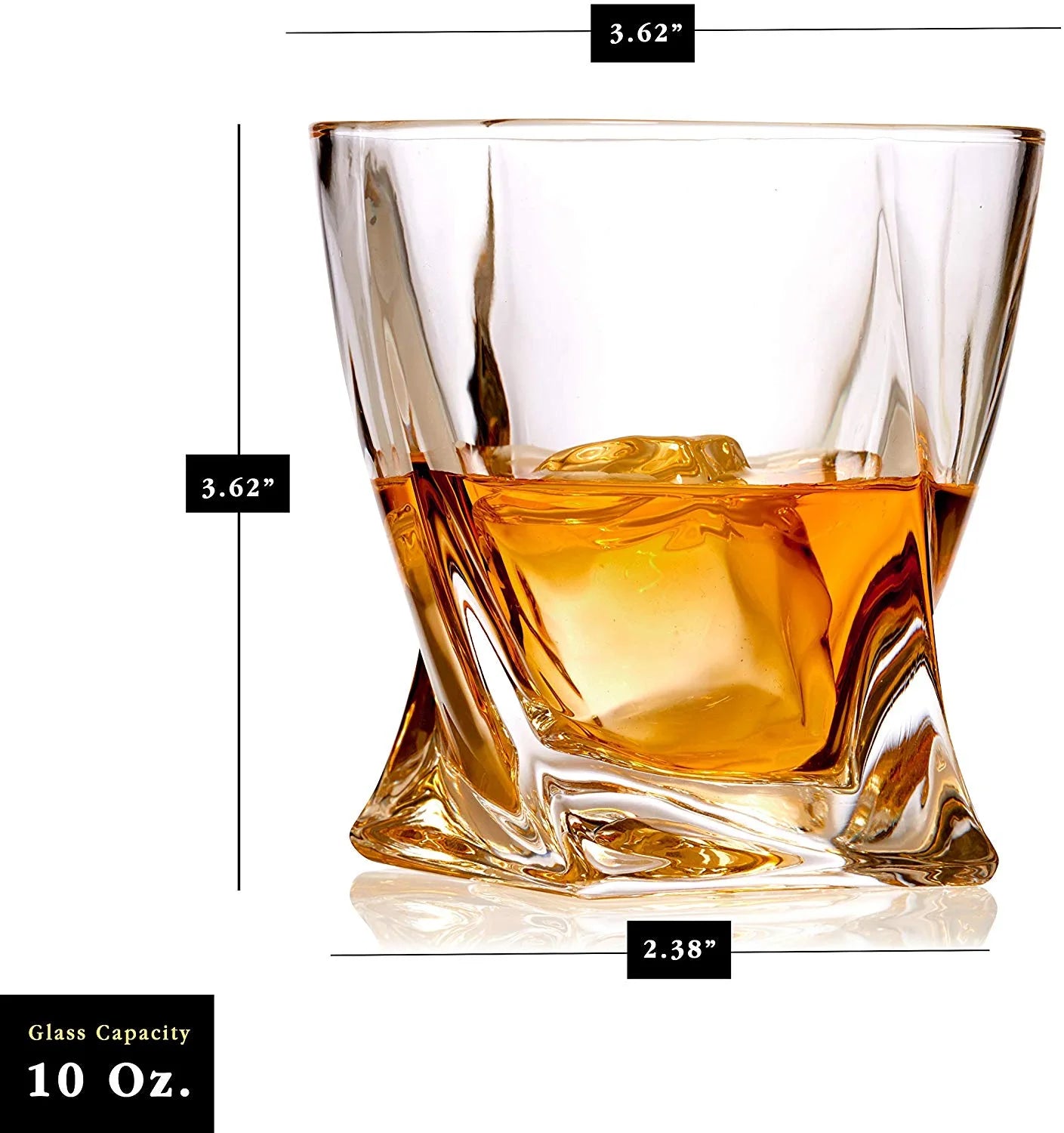 Set of 6 Twist Whiskey Glass