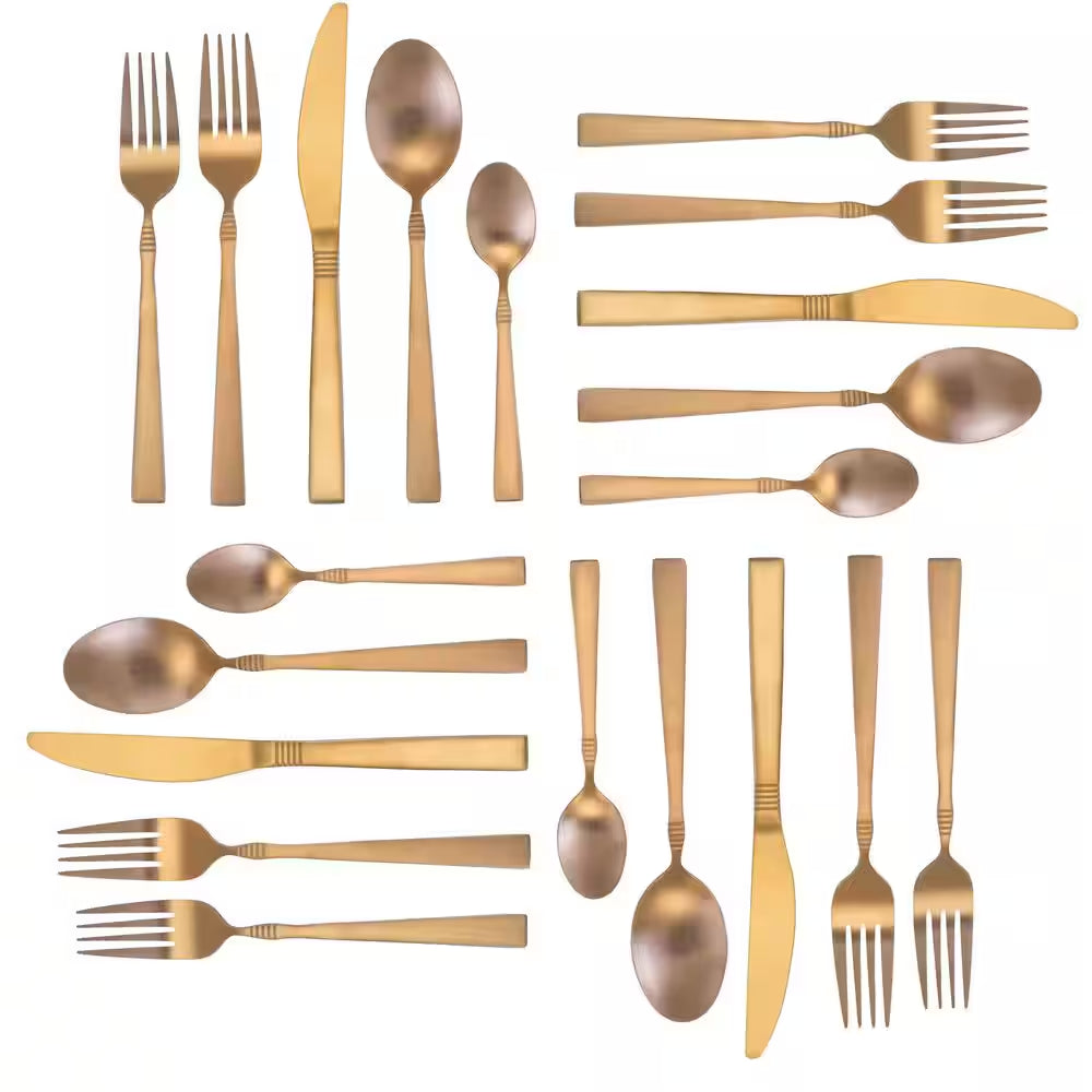20-Piece Matte Rose Stainless Steel Flatware Set (Service for 4)