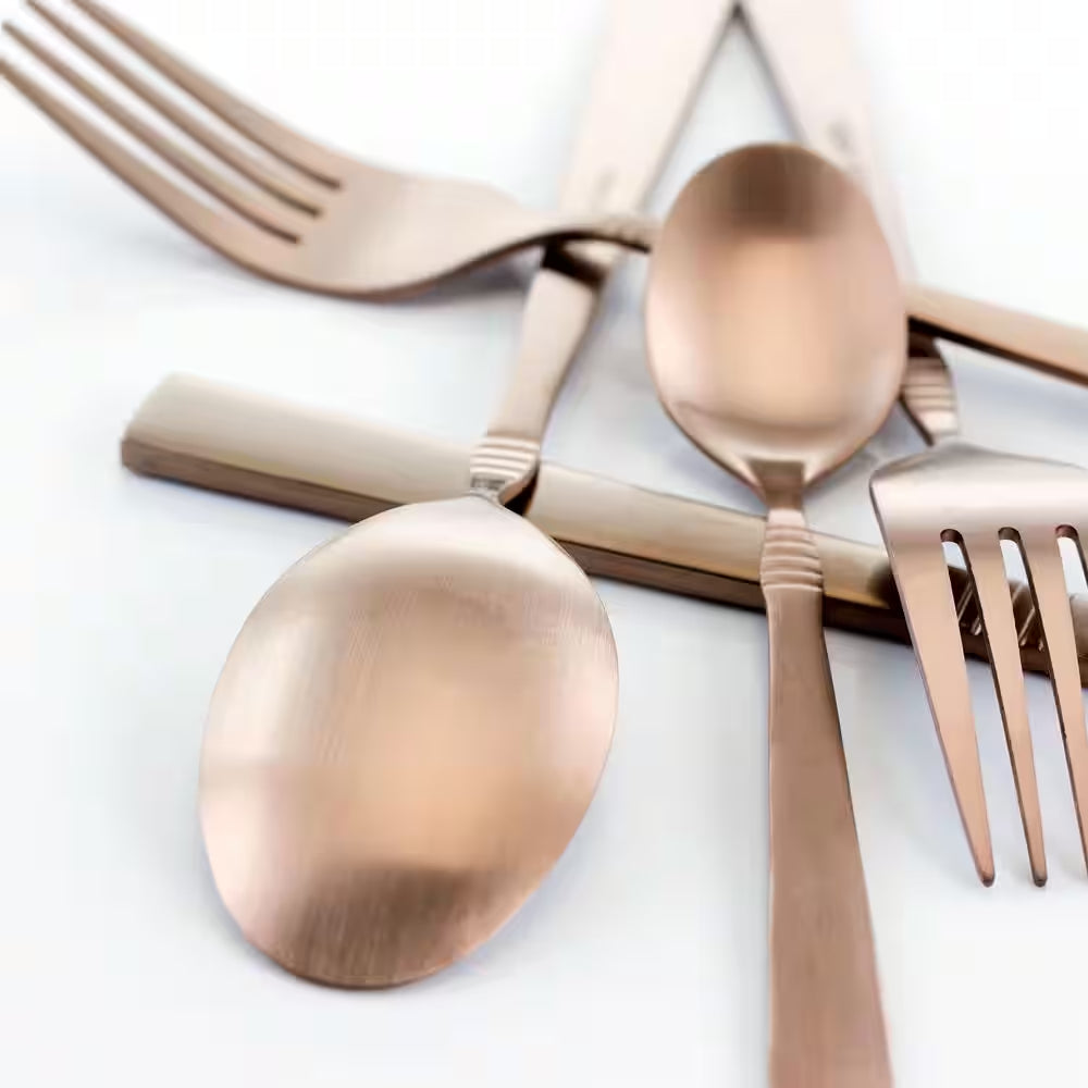 20-Piece Matte Rose Stainless Steel Flatware Set (Service for 4)
