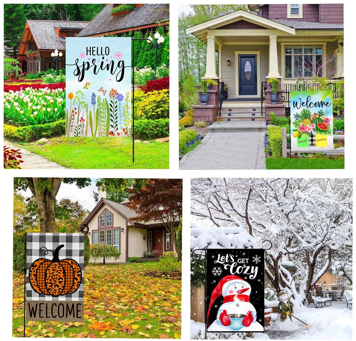Seasonal Garden Flags Set of 12