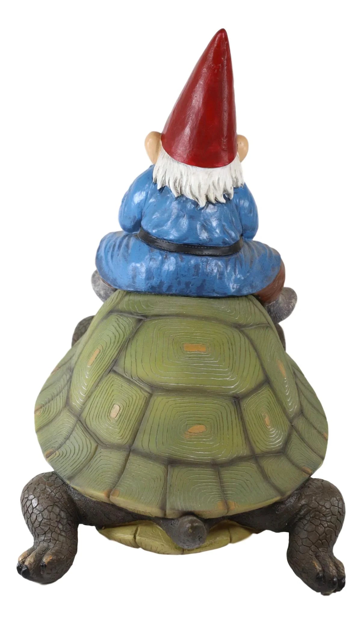 Gnome Riding Giant Turtle Garden Statue 17.25" L