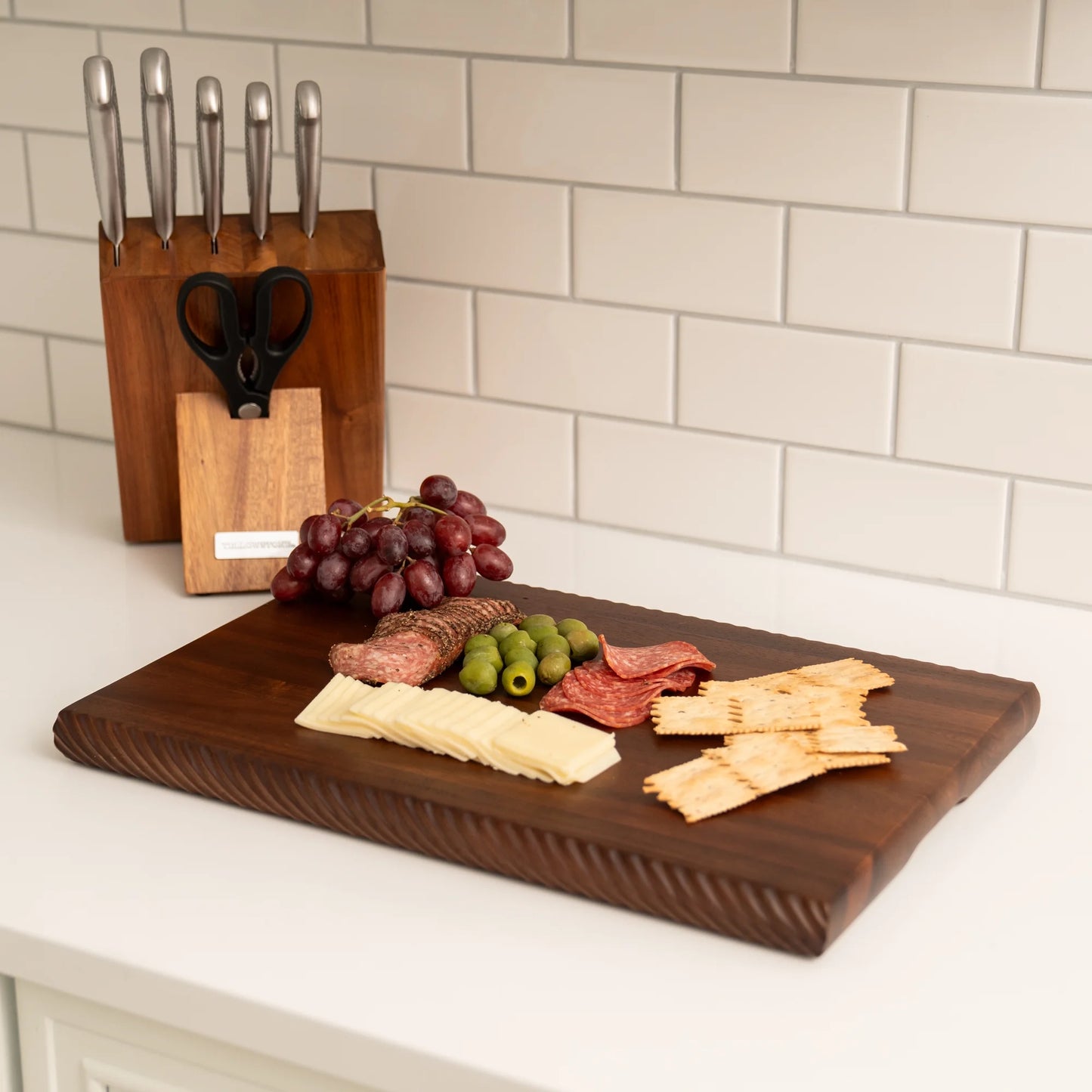 Braided Wooden Butcher Block 18"x12"
