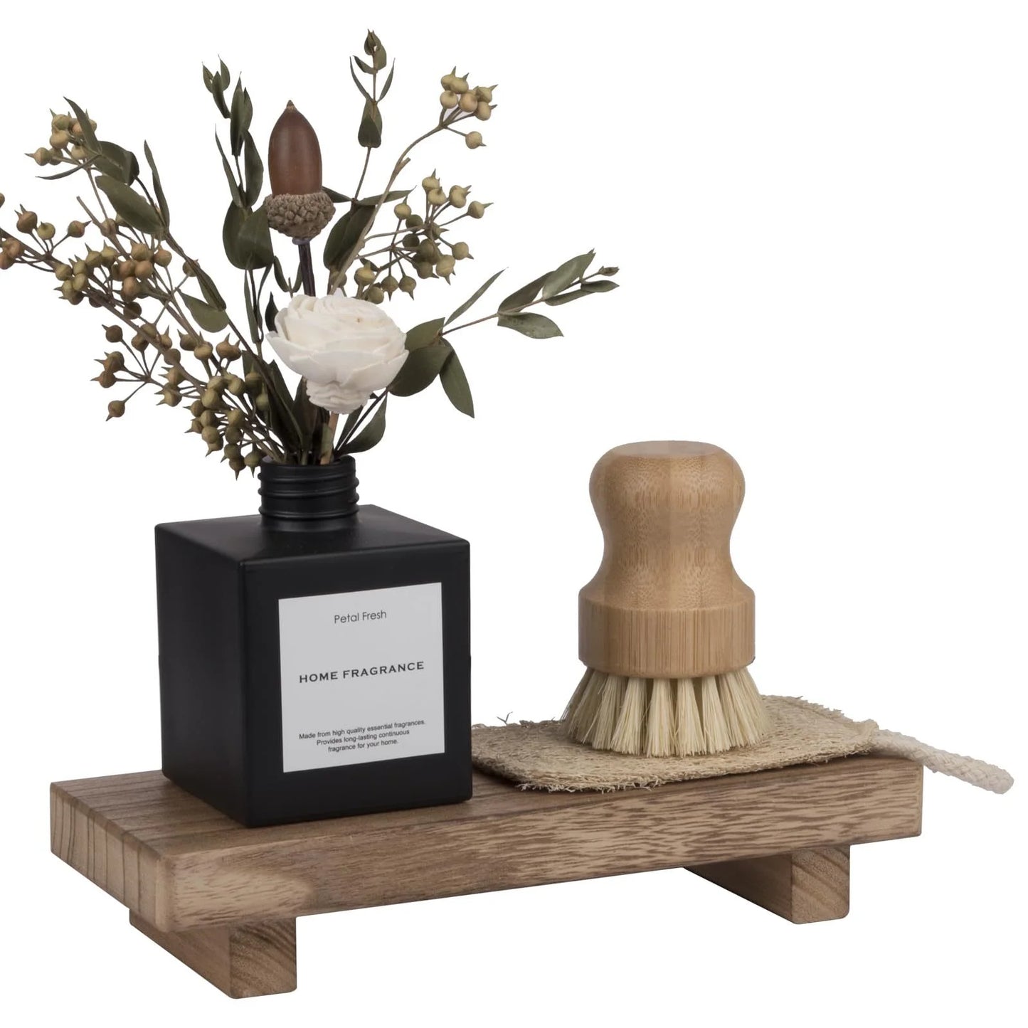Small Wood Tray Pedestal Stand