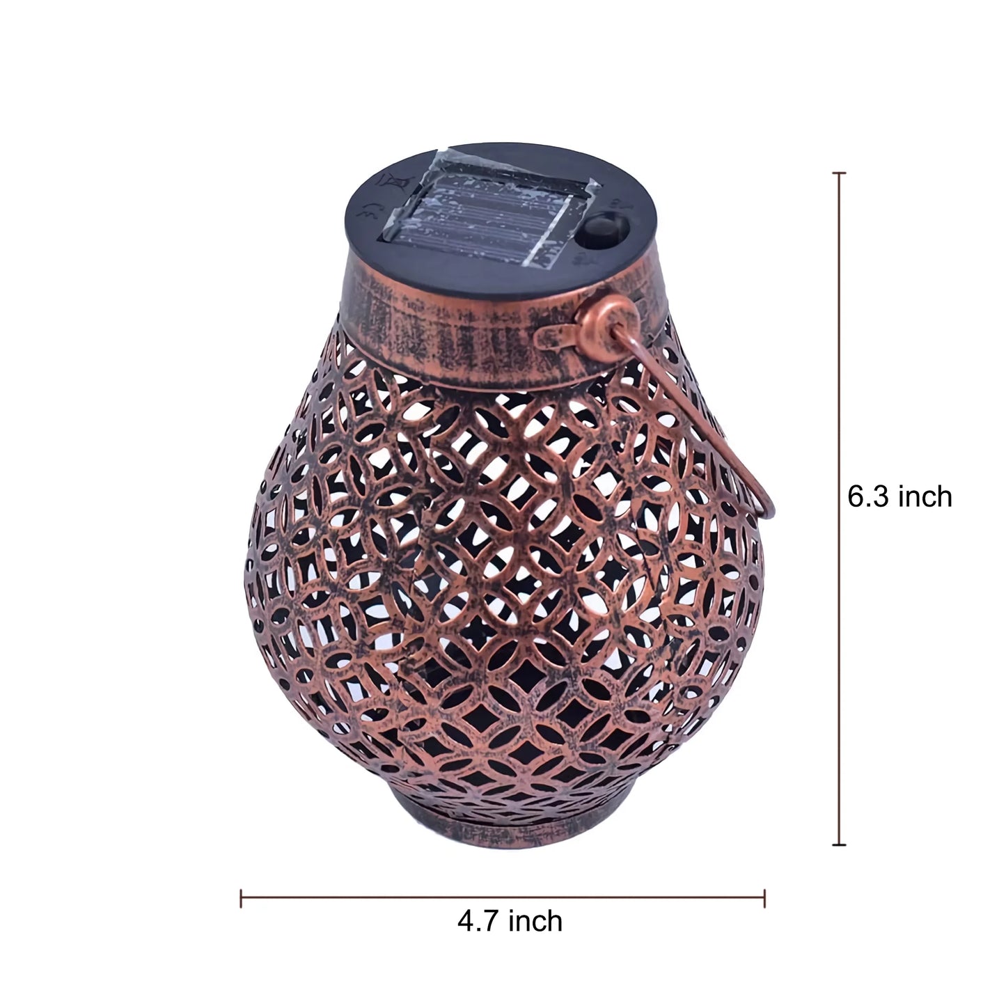 Bronze Solar Lantern with LED Lights