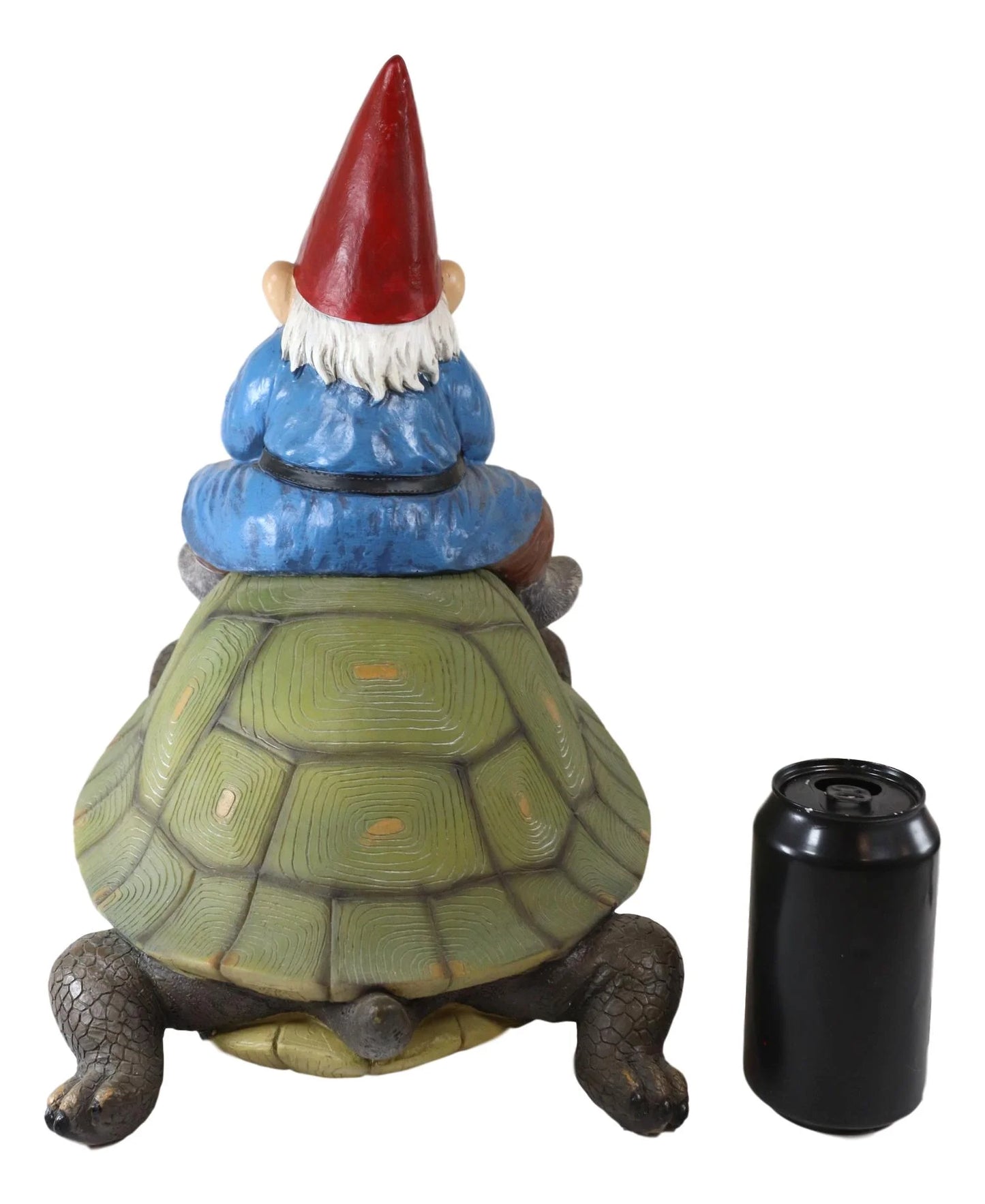 Gnome Riding Giant Turtle Garden Statue 17.25" L