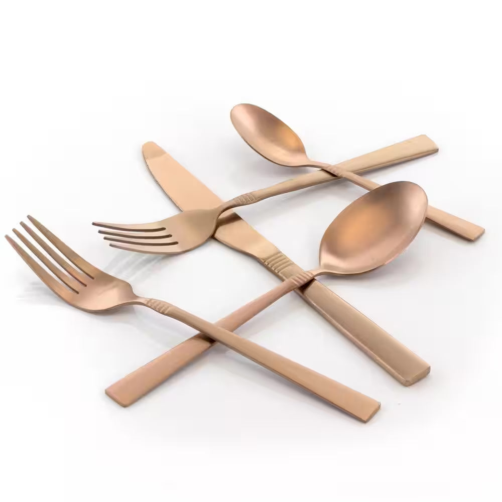20-Piece Matte Rose Stainless Steel Flatware Set (Service for 4)