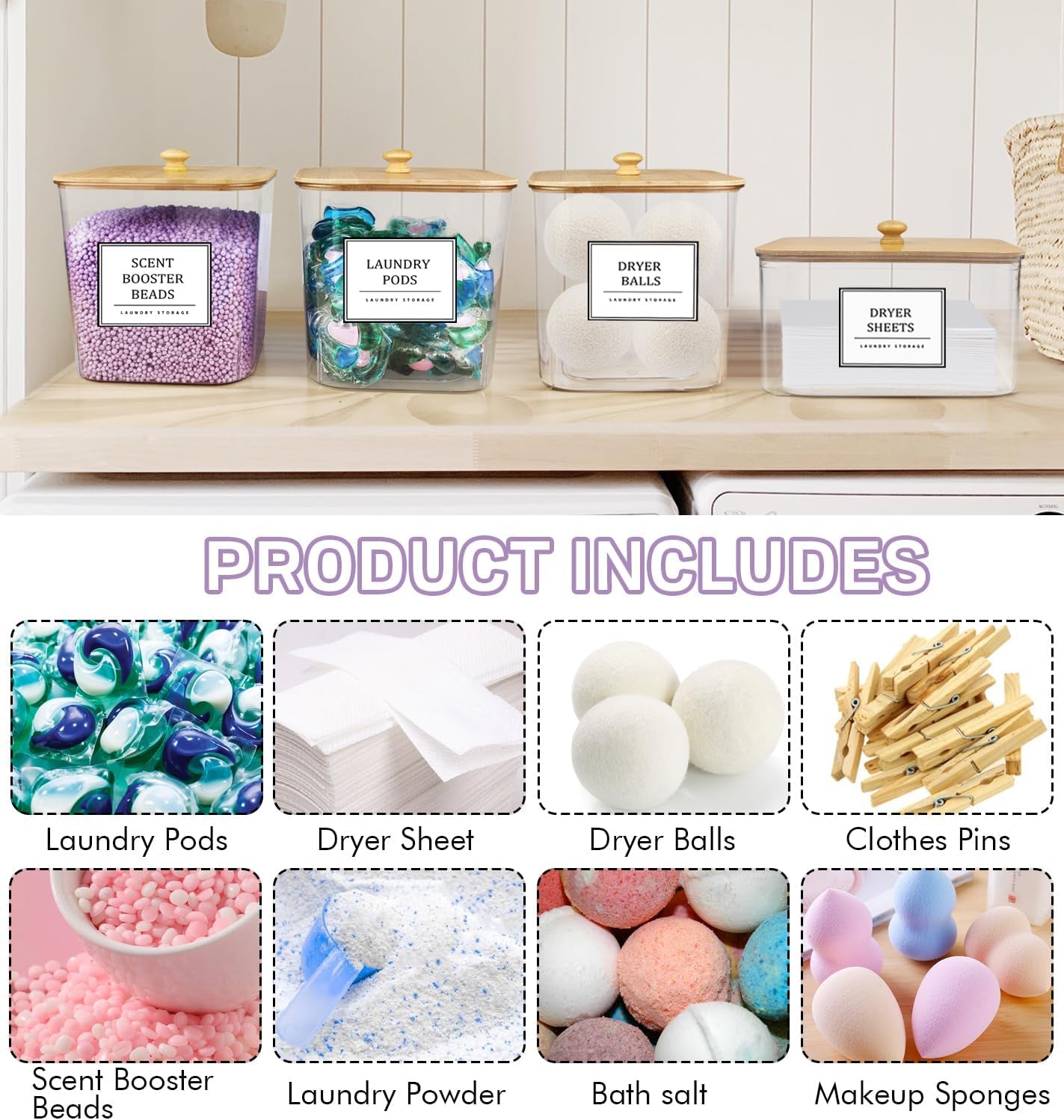 Laundry Pods Containers 4 Pack