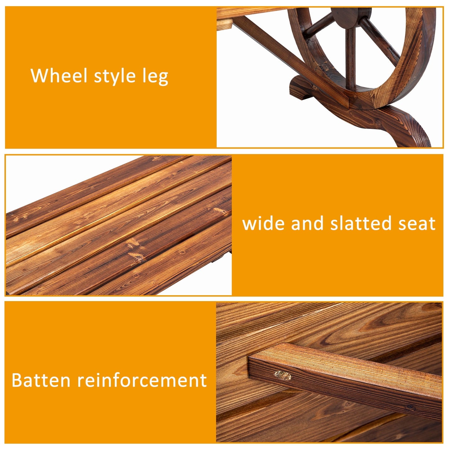 2-Person Rustic Wood Bench