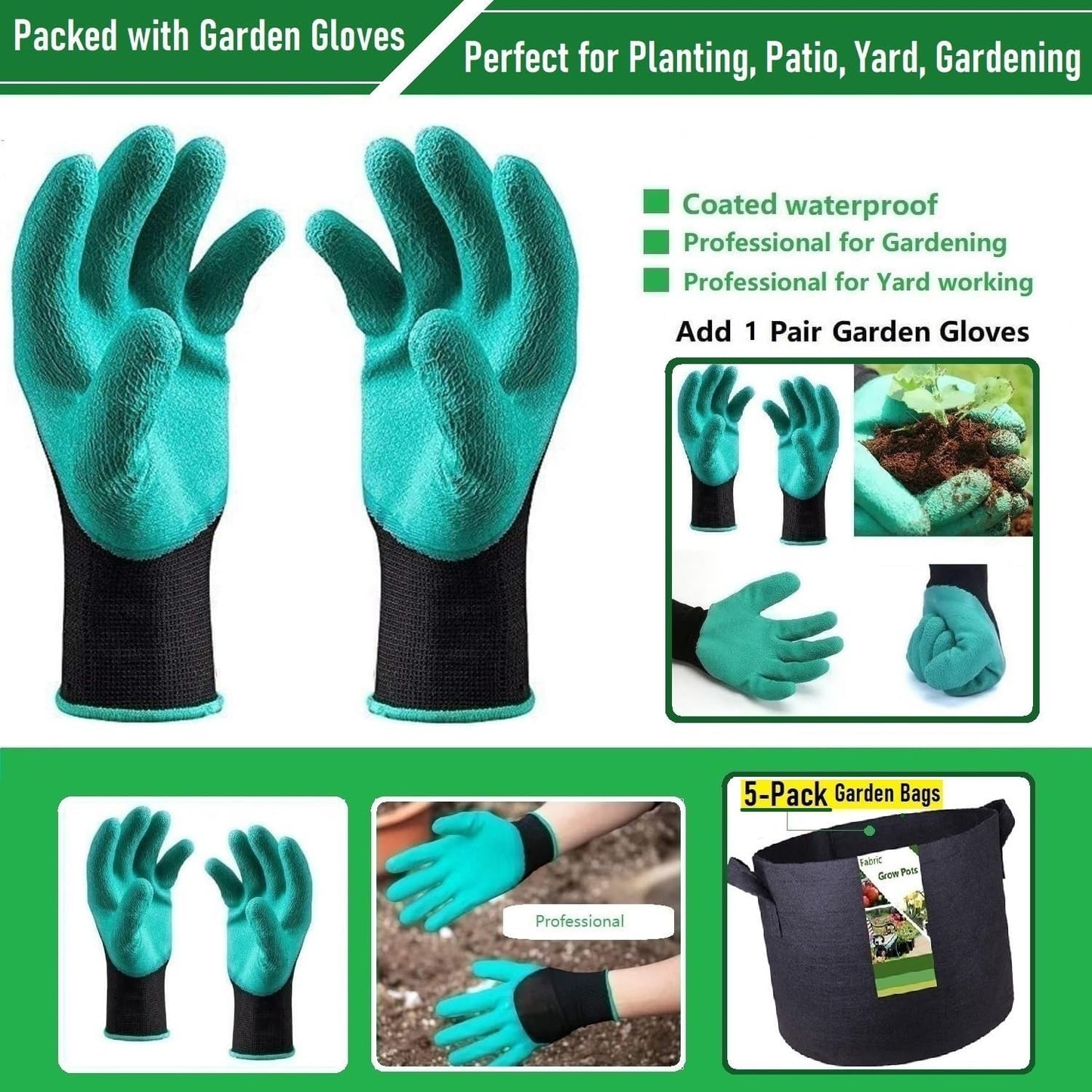 Fabric Thickened Plant Grow Bags 5PC