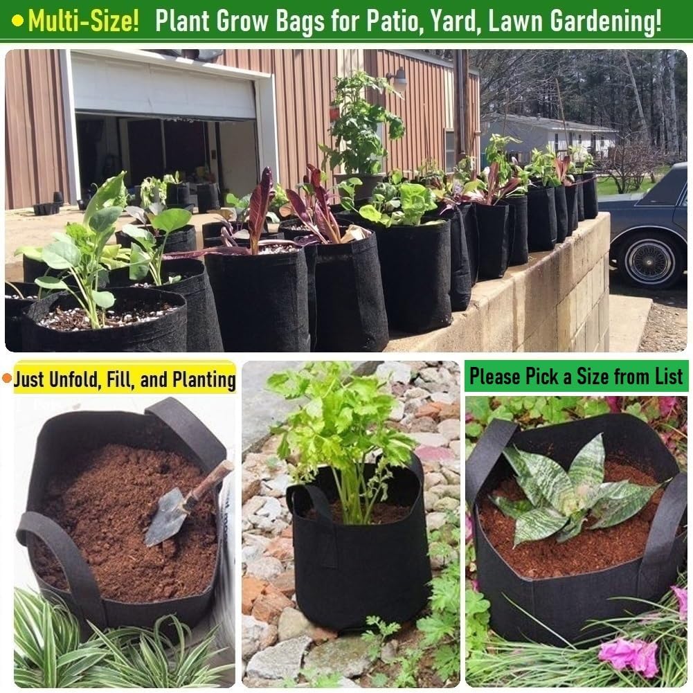 Fabric Thickened Plant Grow Bags 5PC