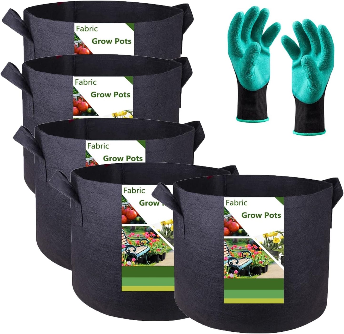 Fabric Thickened Plant Grow Bags 5PC