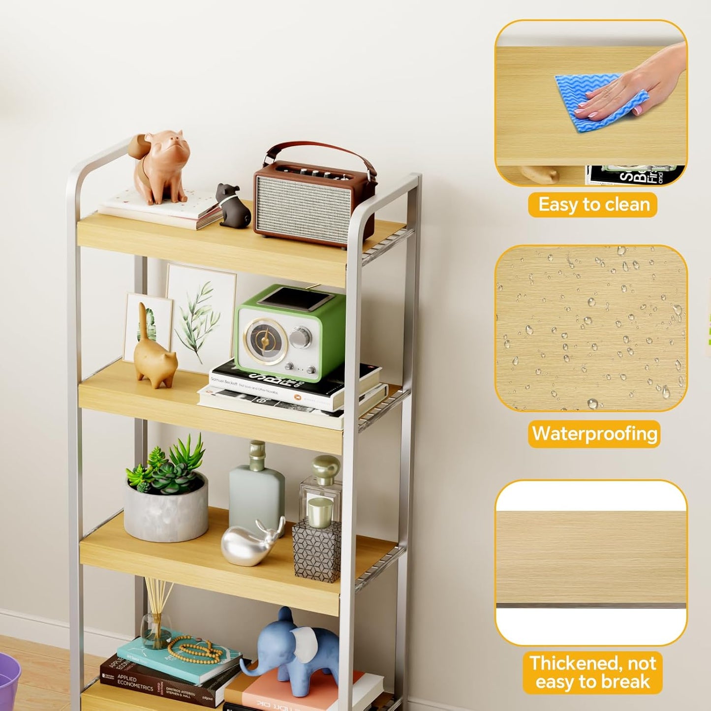 Faux Wood Grain Wire Rack Covers for Pantry
