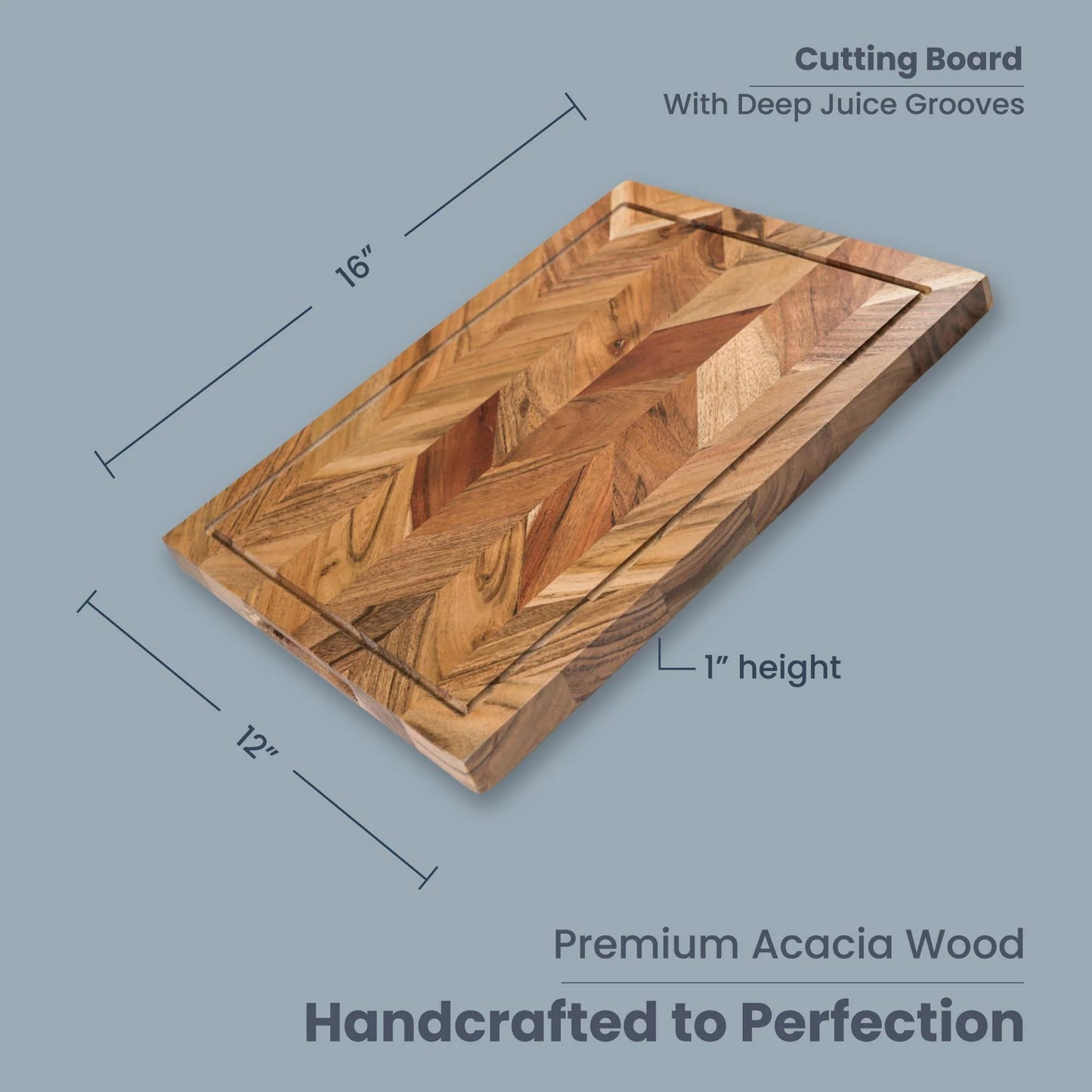 Large Acacia Wood Cutting Board 16"x12"