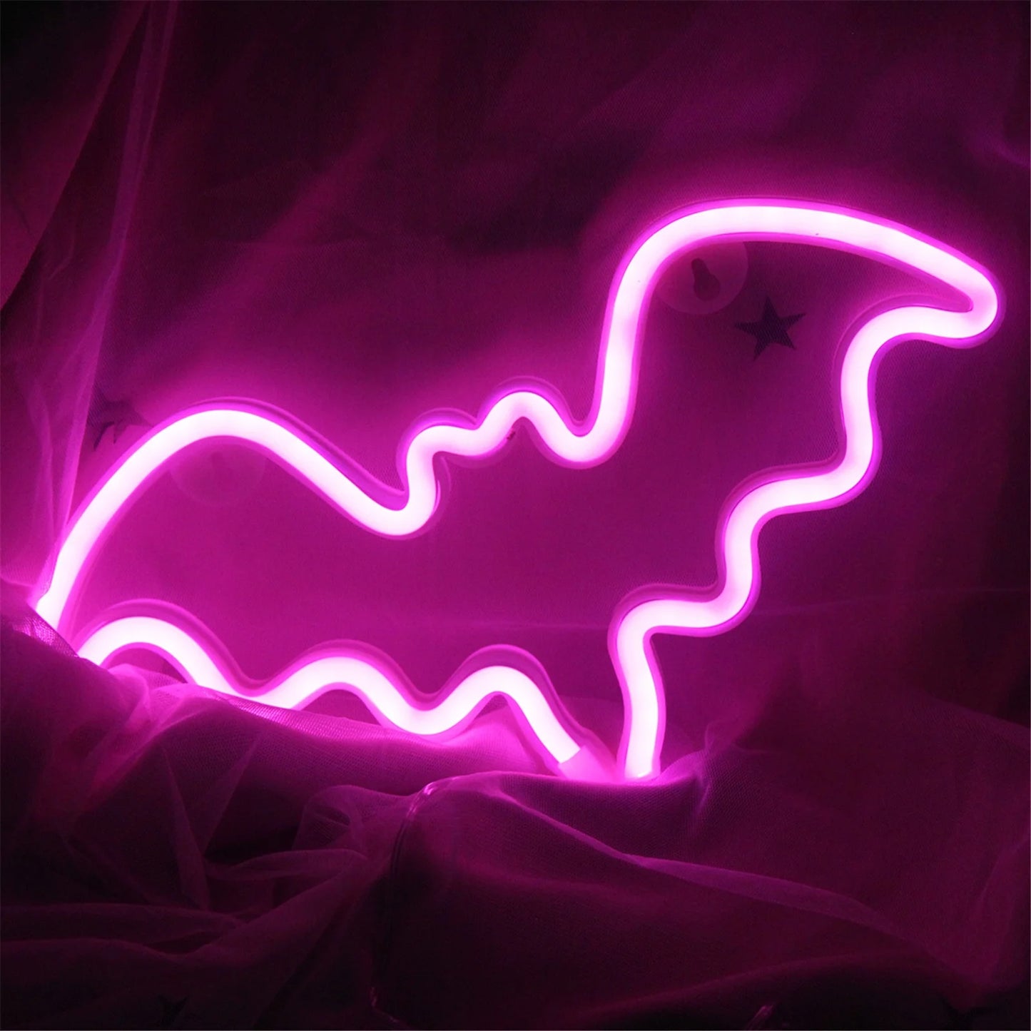 Neon Bat Shaped Wall Hanging Lamp Halloween