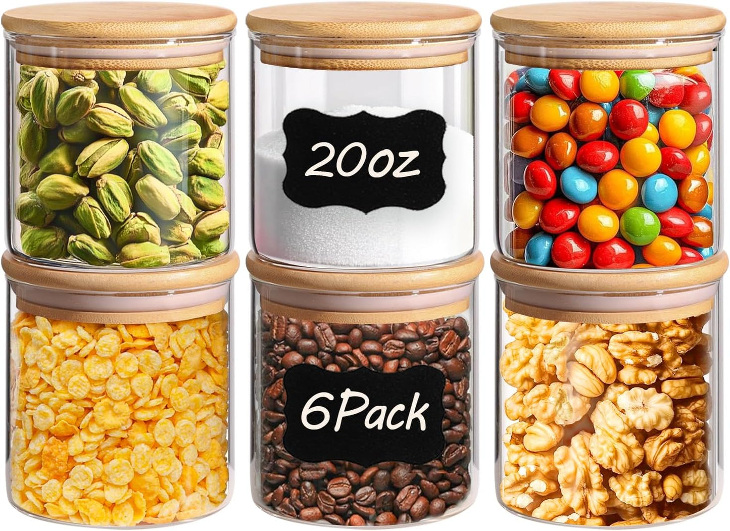 Glass Storage Container with Bamboo Lids