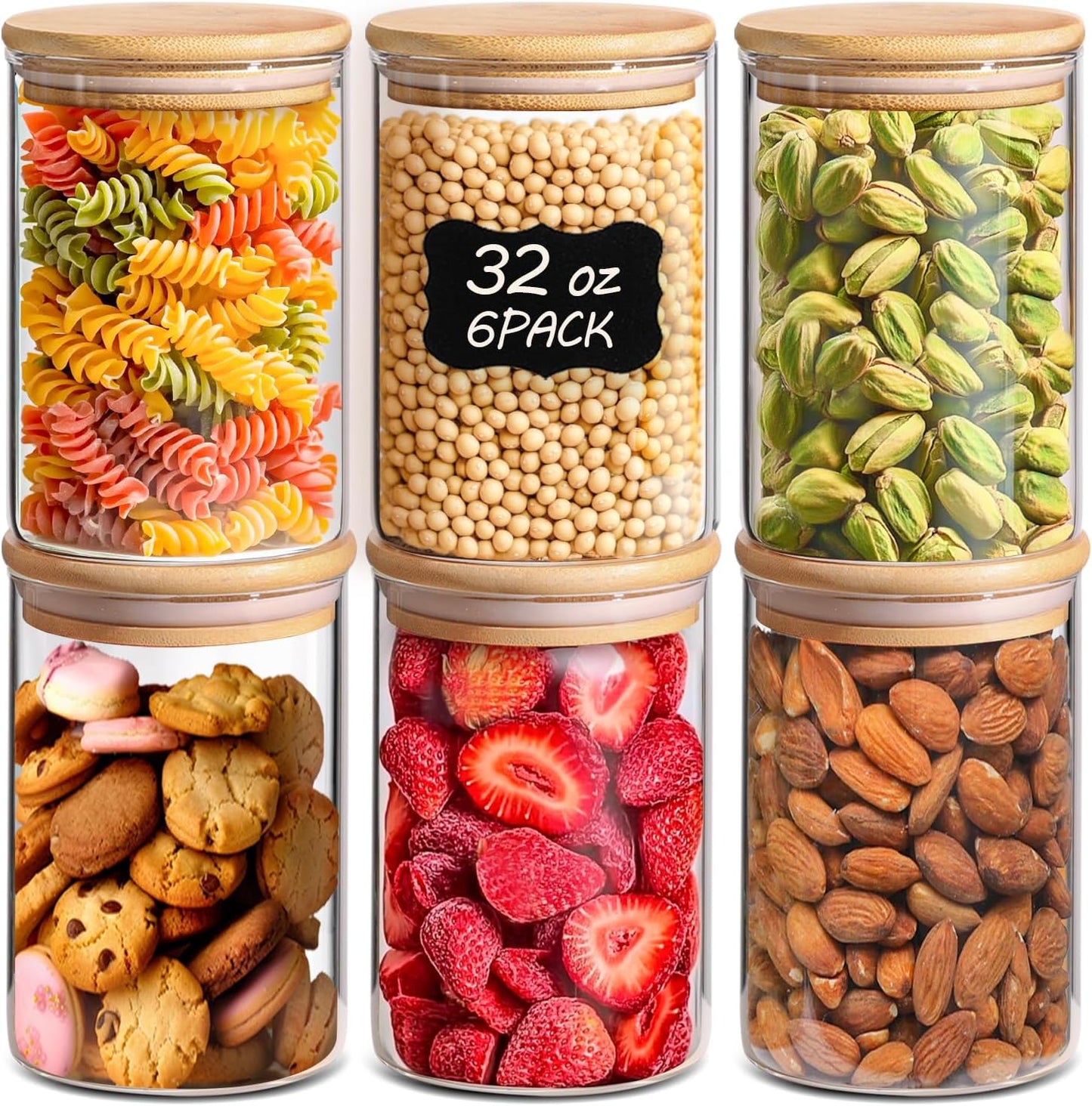 Glass Storage Container with Bamboo Lids