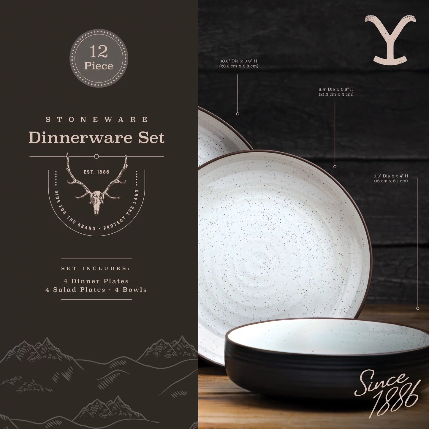 12-Piece Ceramic Dinnerware Set
