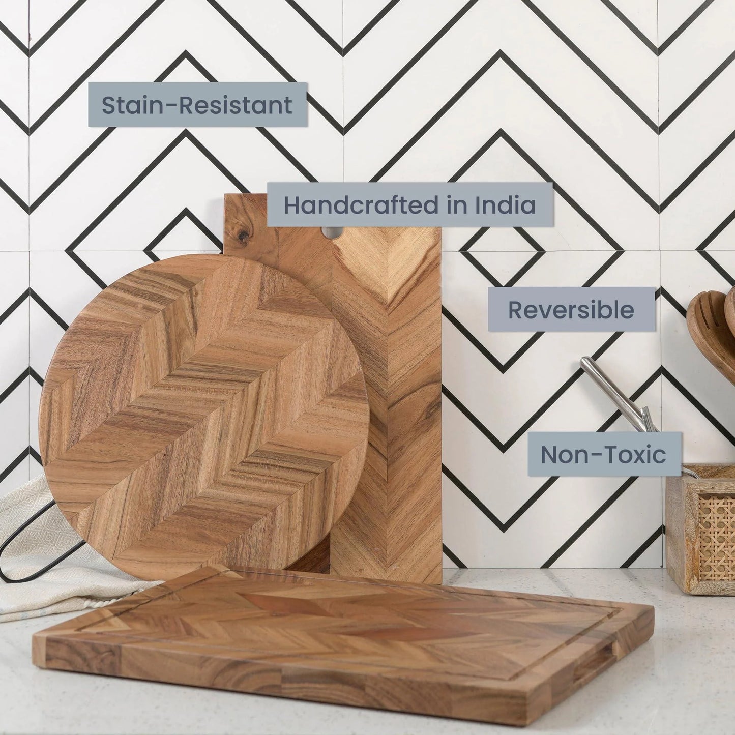 Large Acacia Wood Cutting Board 16"x12"