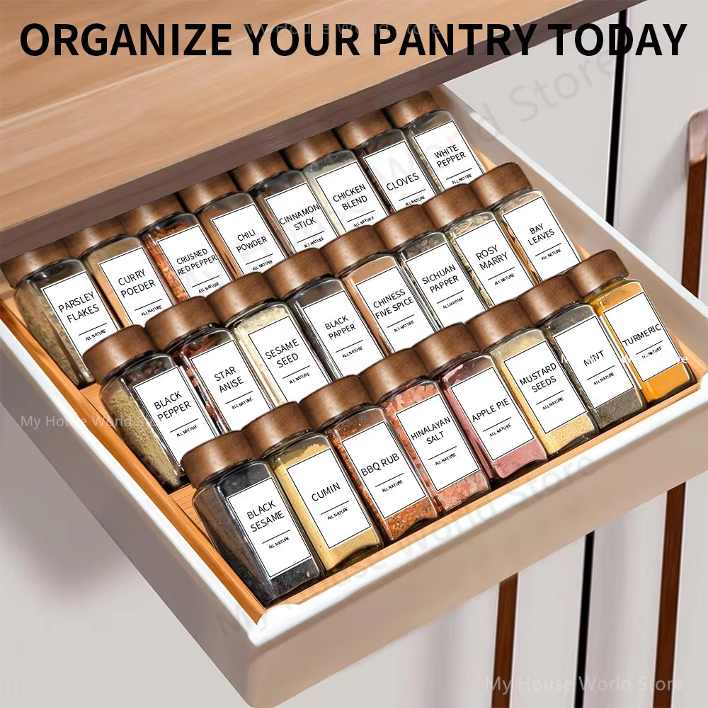 Glass Spice Jars with Bamboo Lids 4 Oz