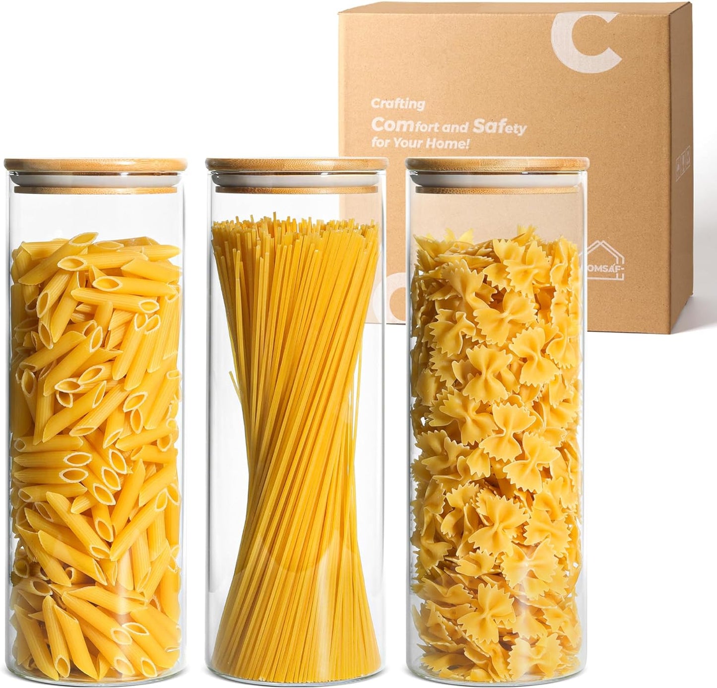 Glass Storage Container with Bamboo Lids