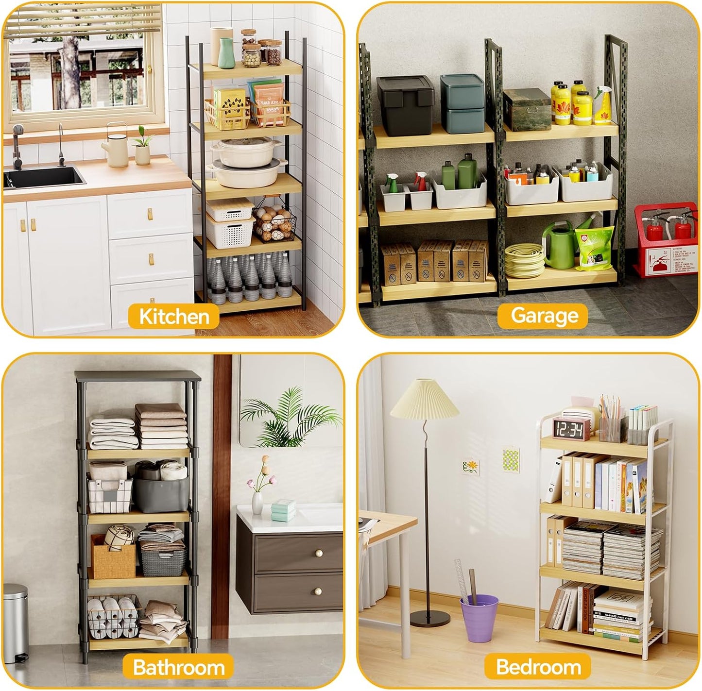 Faux Wood Grain Wire Rack Covers for Pantry