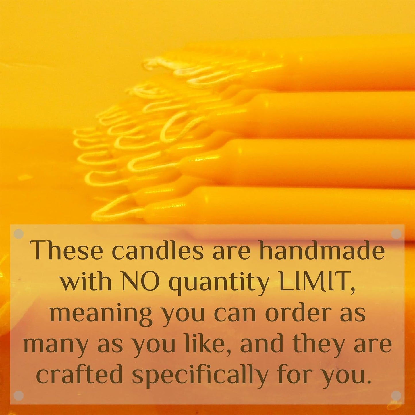 100% Pure Beeswax Candles Organic Tapers 2PC