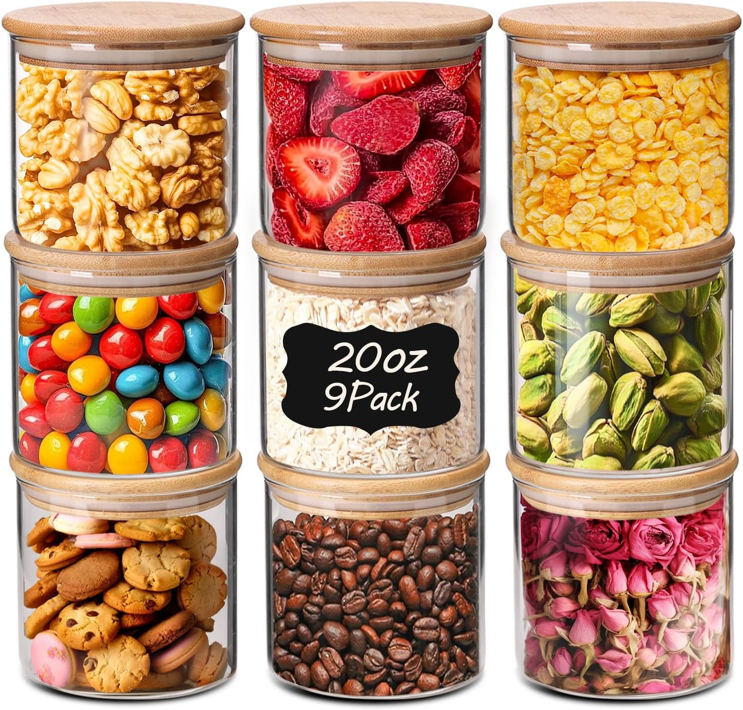 Glass Storage Container with Bamboo Lids