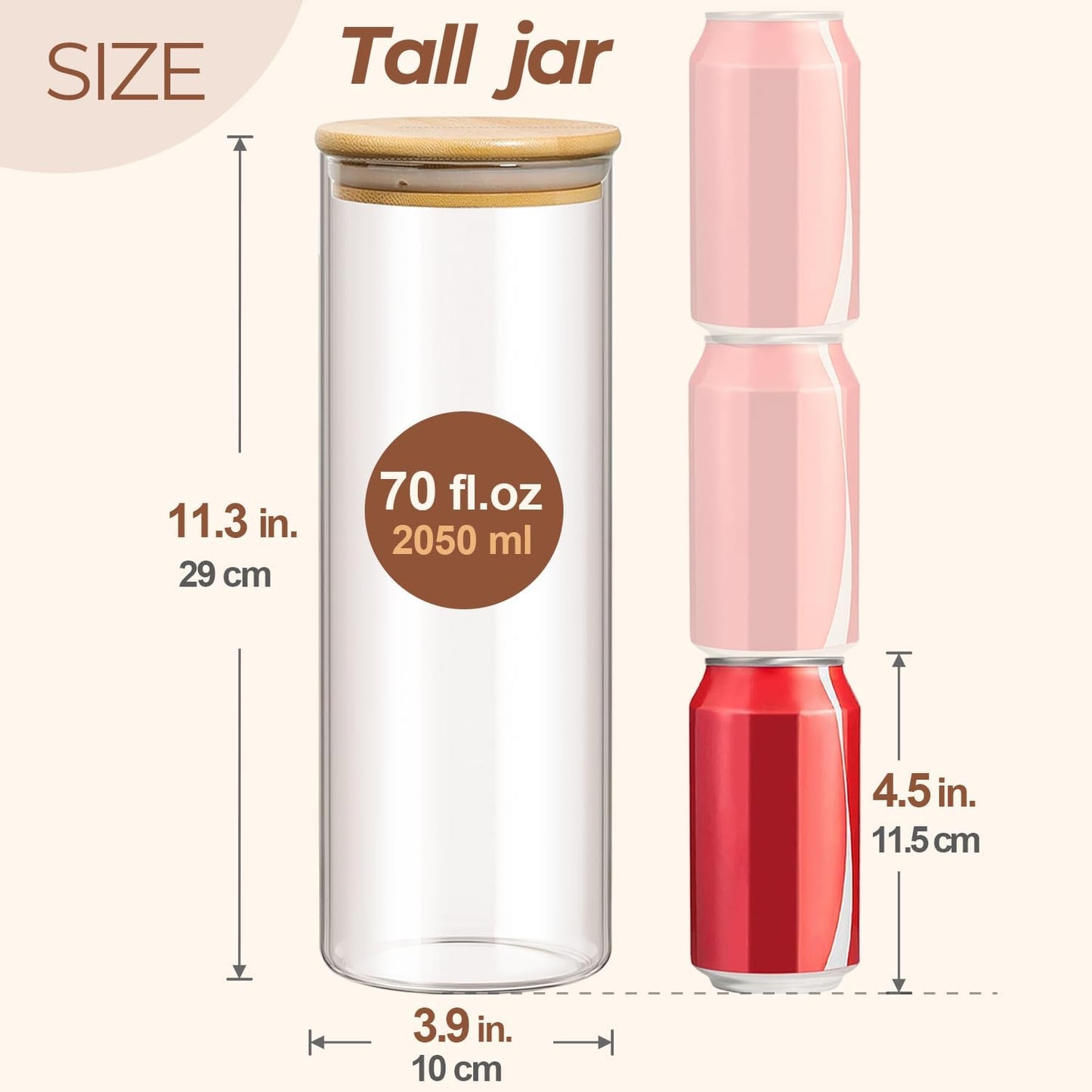 Glass Storage Container with Bamboo Lids