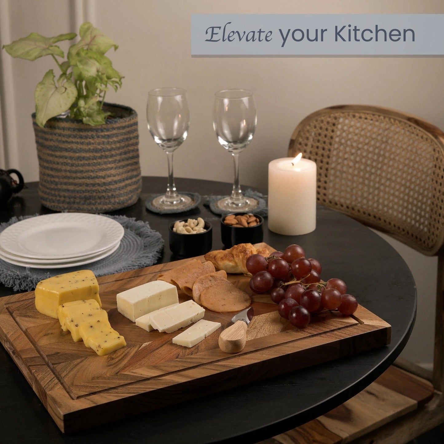 Large Acacia Wood Cutting Board 16"x12"