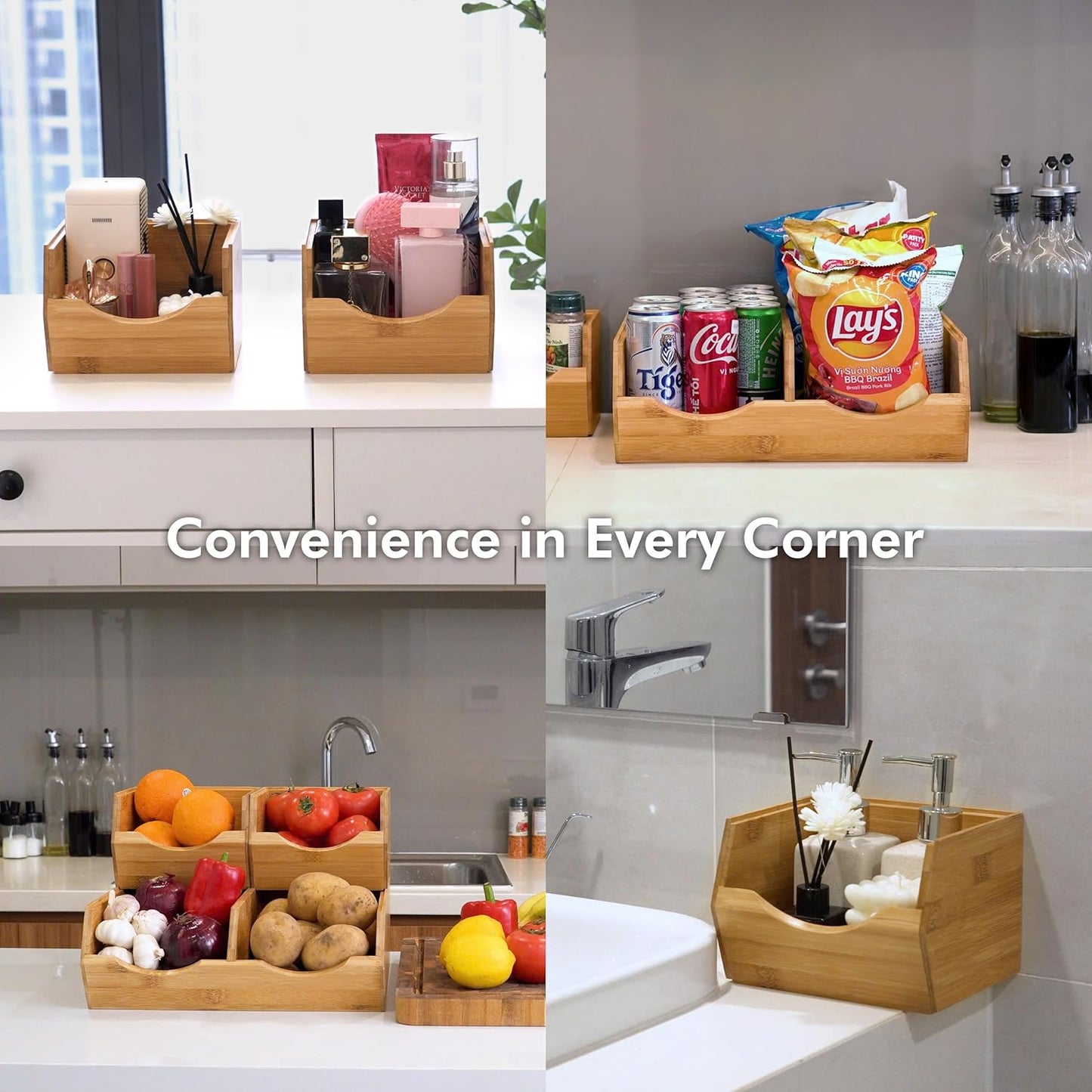 Bamboo Pantry Storage Bins