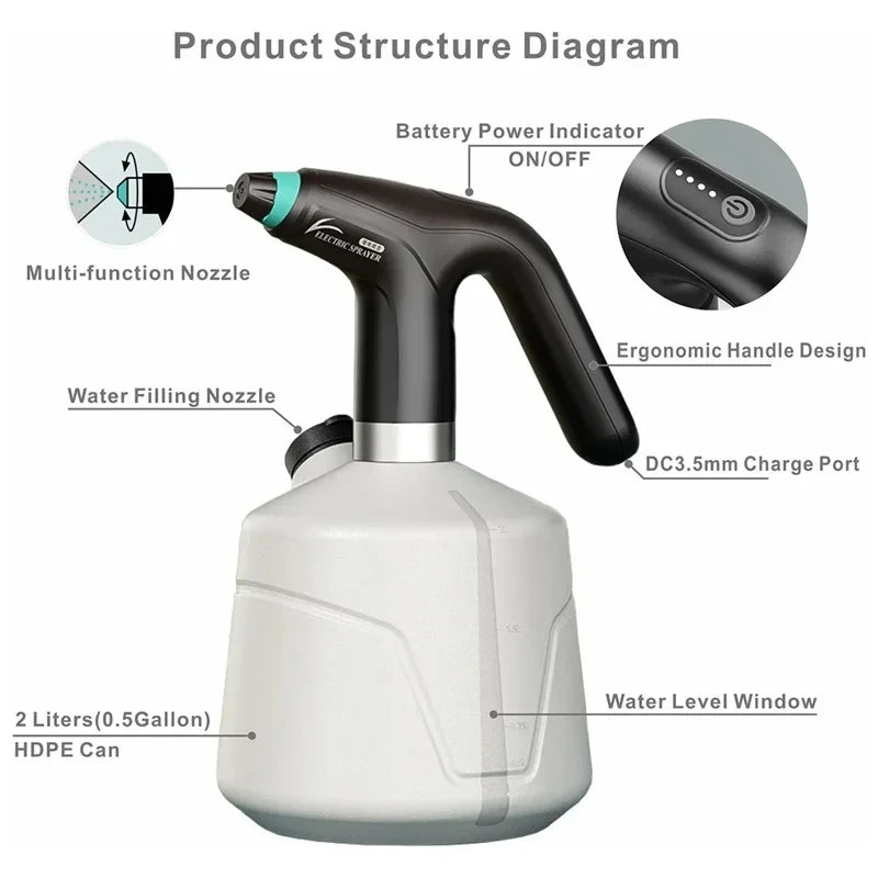 Electric Plant Spray Bottle Automatic Watering 2L