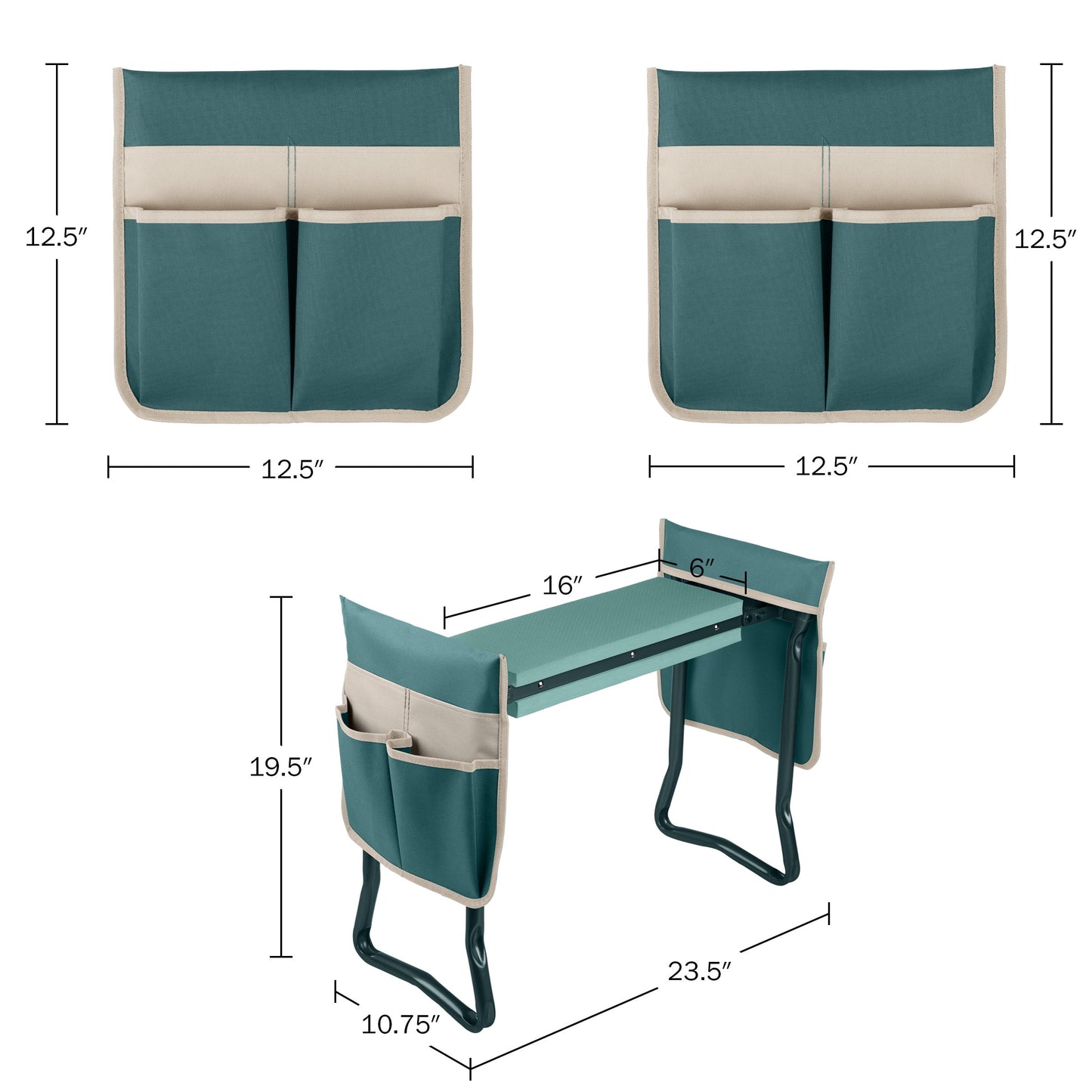 2-In-1 Garden Kneeler & Stool – Folding Bench with EVA Pad & Tool Pouches