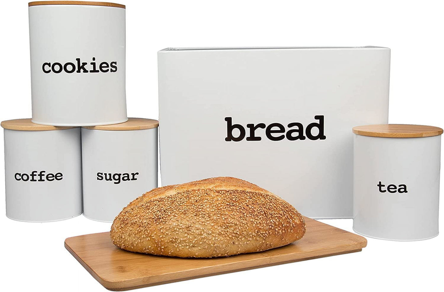 Bamboo Food Storage Bread Box 5 piece set
