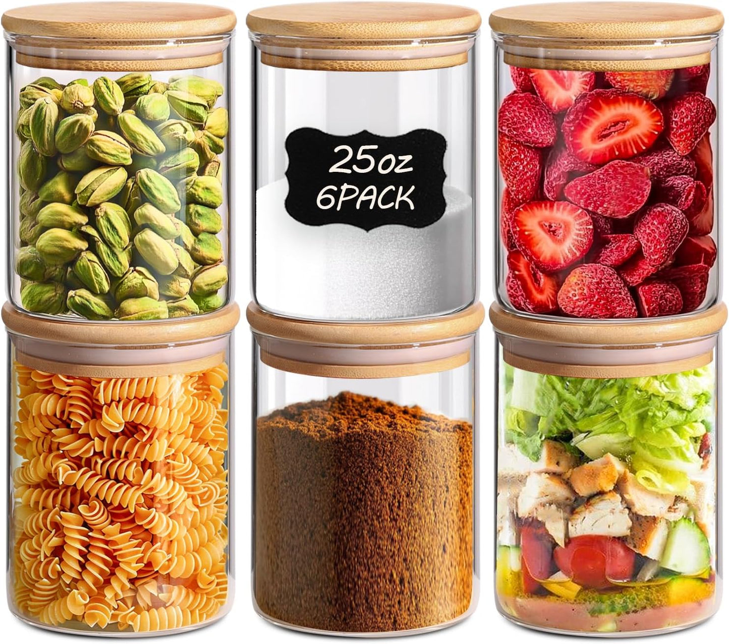 Glass Storage Container with Bamboo Lids