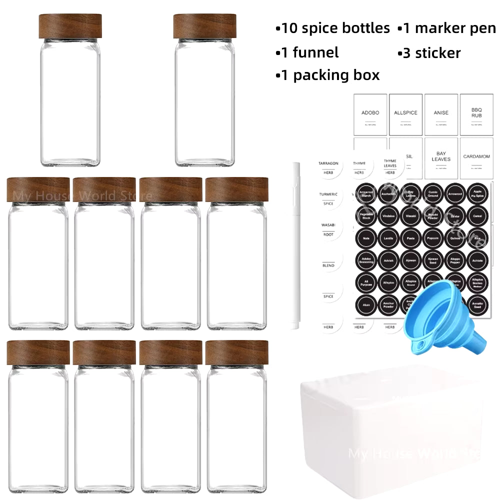 Glass Spice Jars with Bamboo Lids 4 Oz