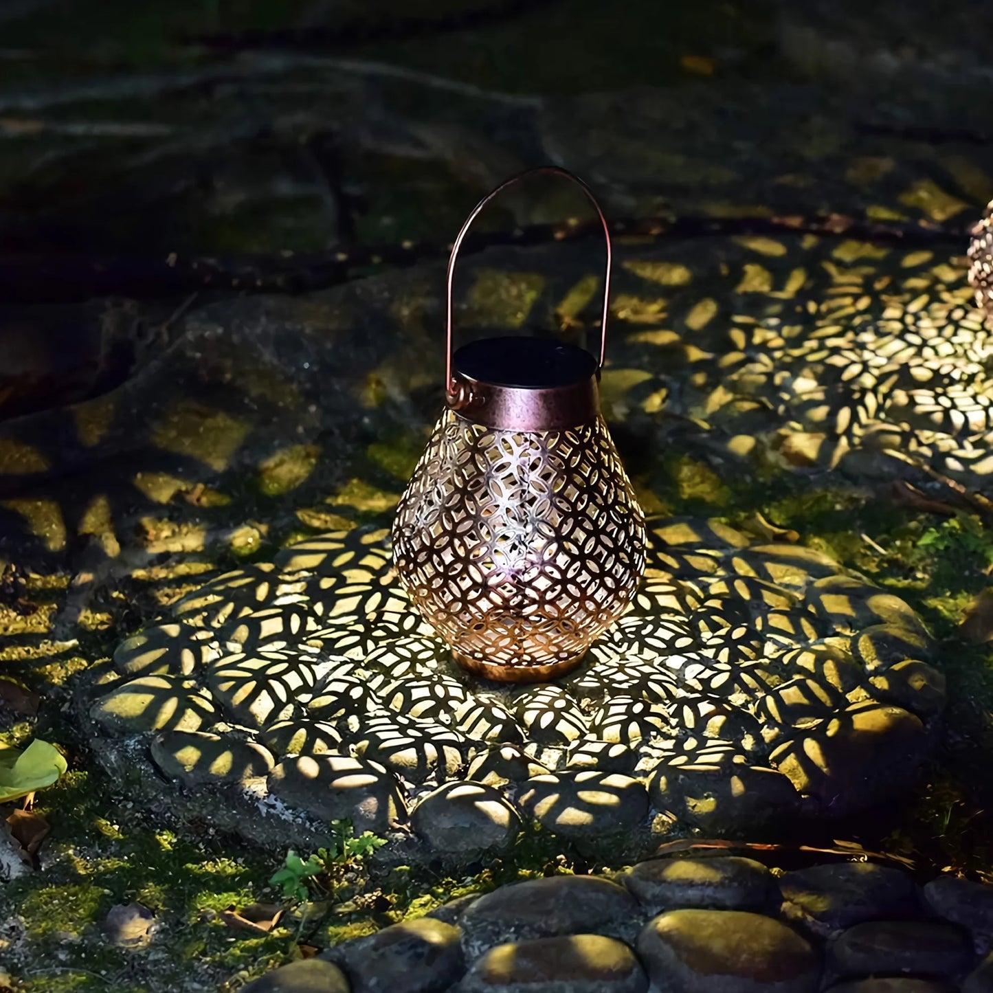 Bronze Solar Lantern with LED Lights