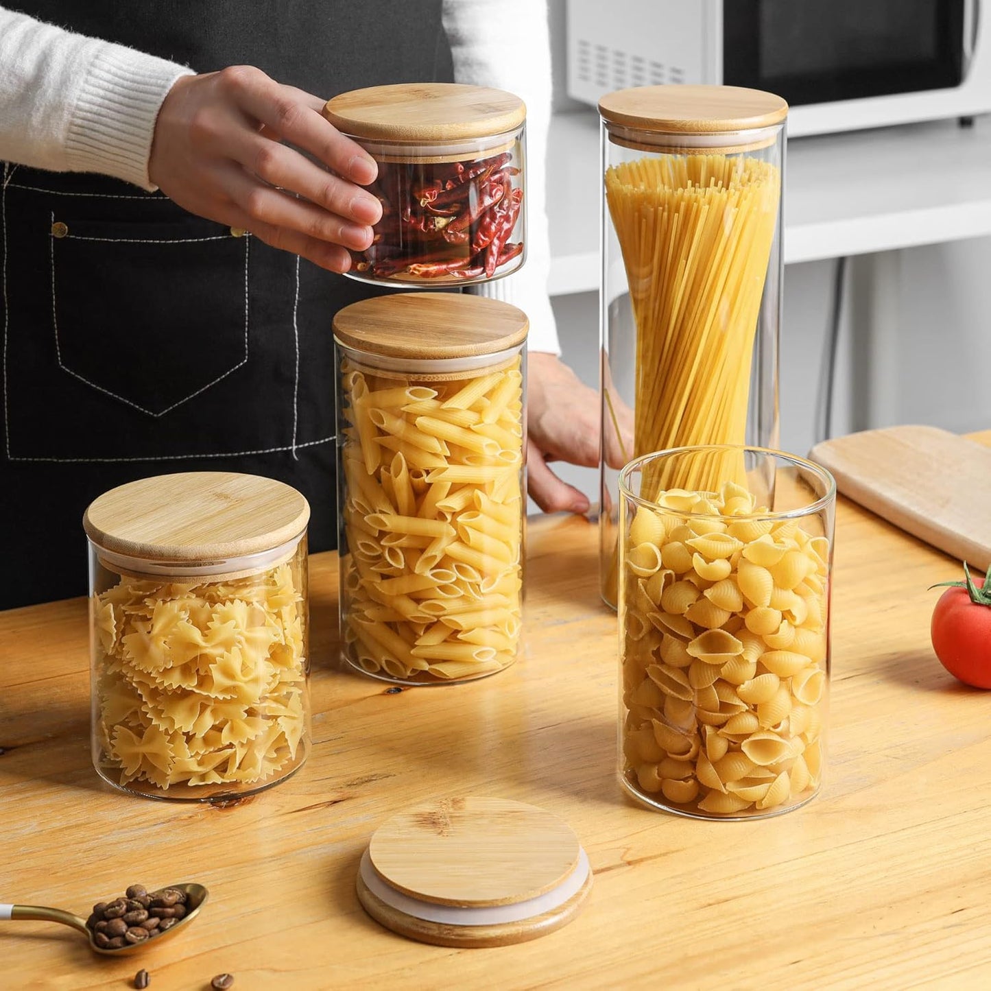 Glass Storage Container with Bamboo Lids